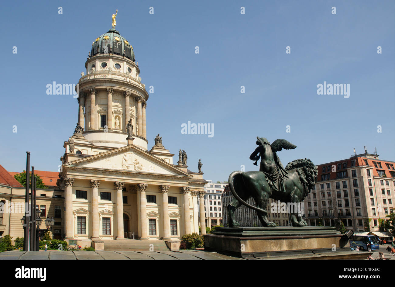 The French Cathedral (Franzosischer Dom) on Gendarmenmarkt in Berlin Stock Photo