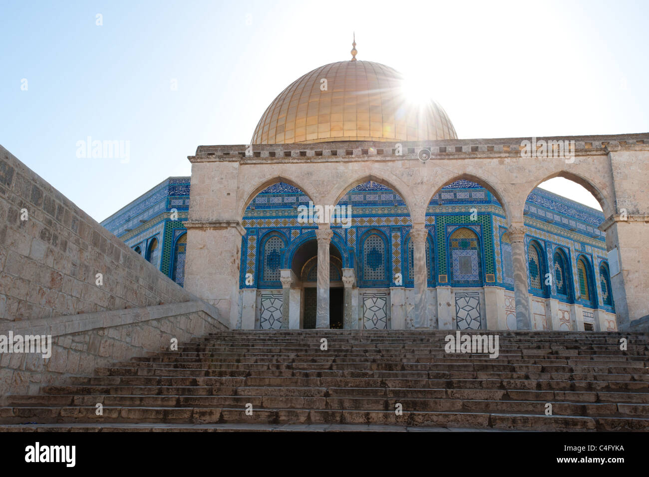 Haram Rocks The sun rises over the Dome of the Rock rises and the Haram al-Sharif ...