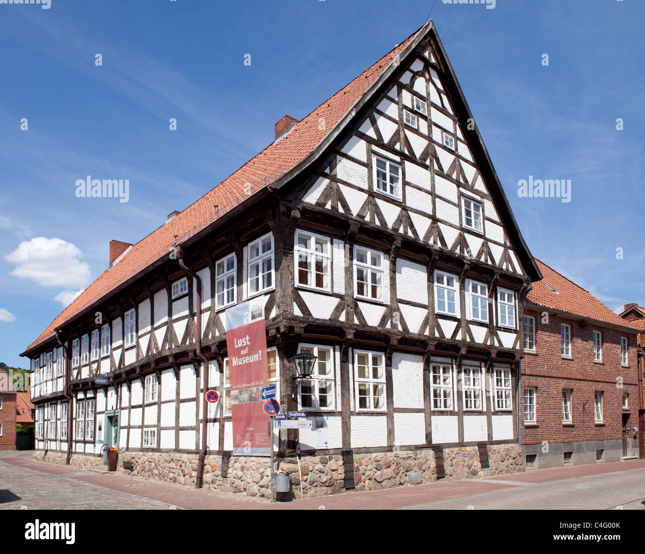 frame house in the old town of Hitzacker, Lower Saxony, Germany Stock Photo