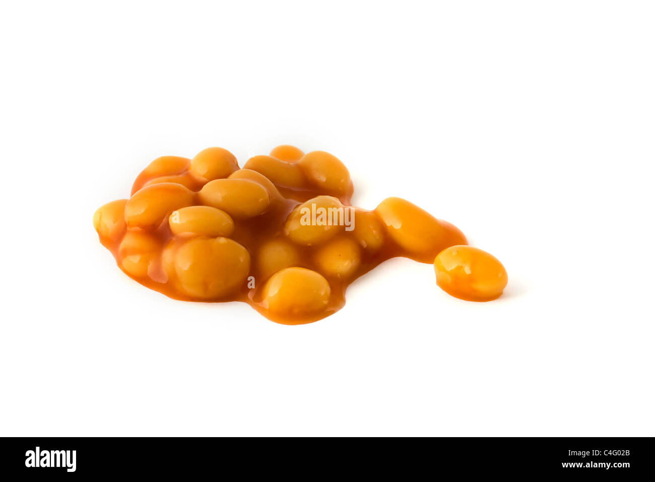 Baked beans in tomatoe sauce isolated on a white background Stock Photo
