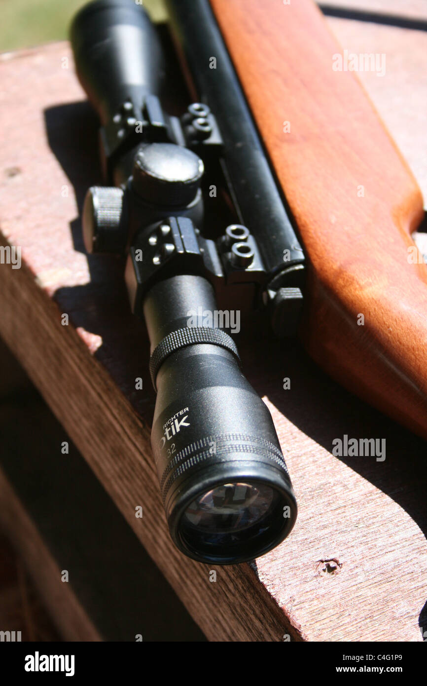 Close up rifle Stock Photo