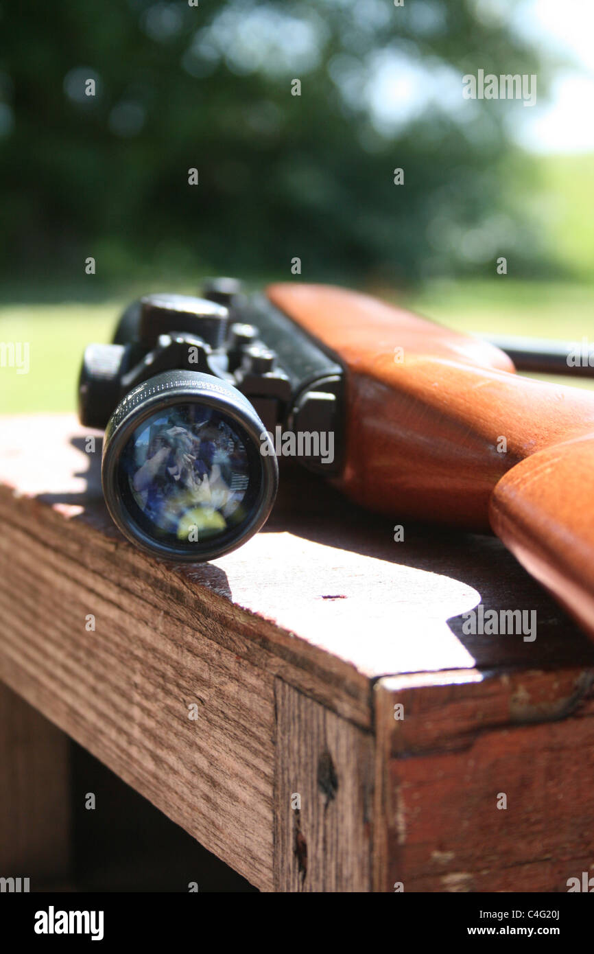 Close up of rifle view finder Stock Photo