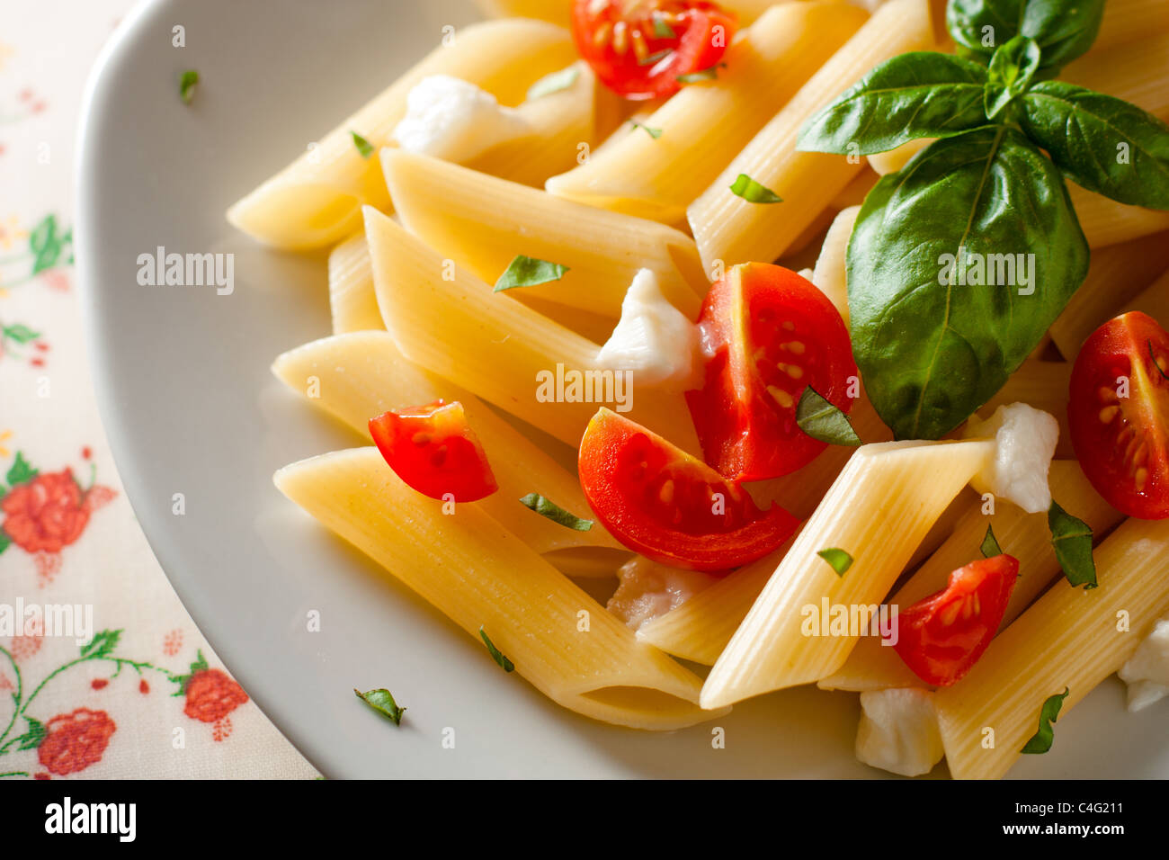 Pasta Tricolore Stock Photo