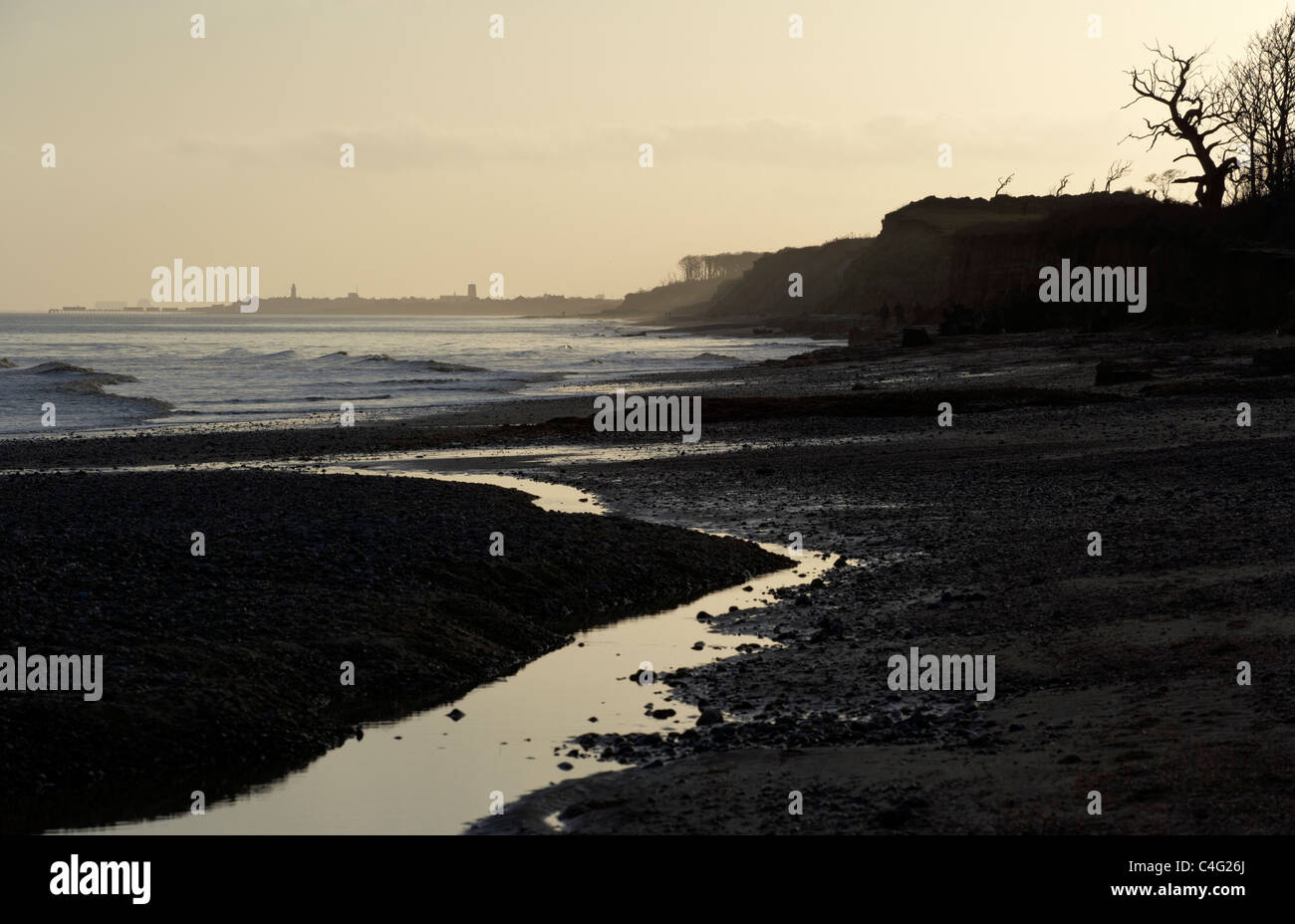 Looking towards Southwold from Benacre on the Suffolk Coast Stock Photo