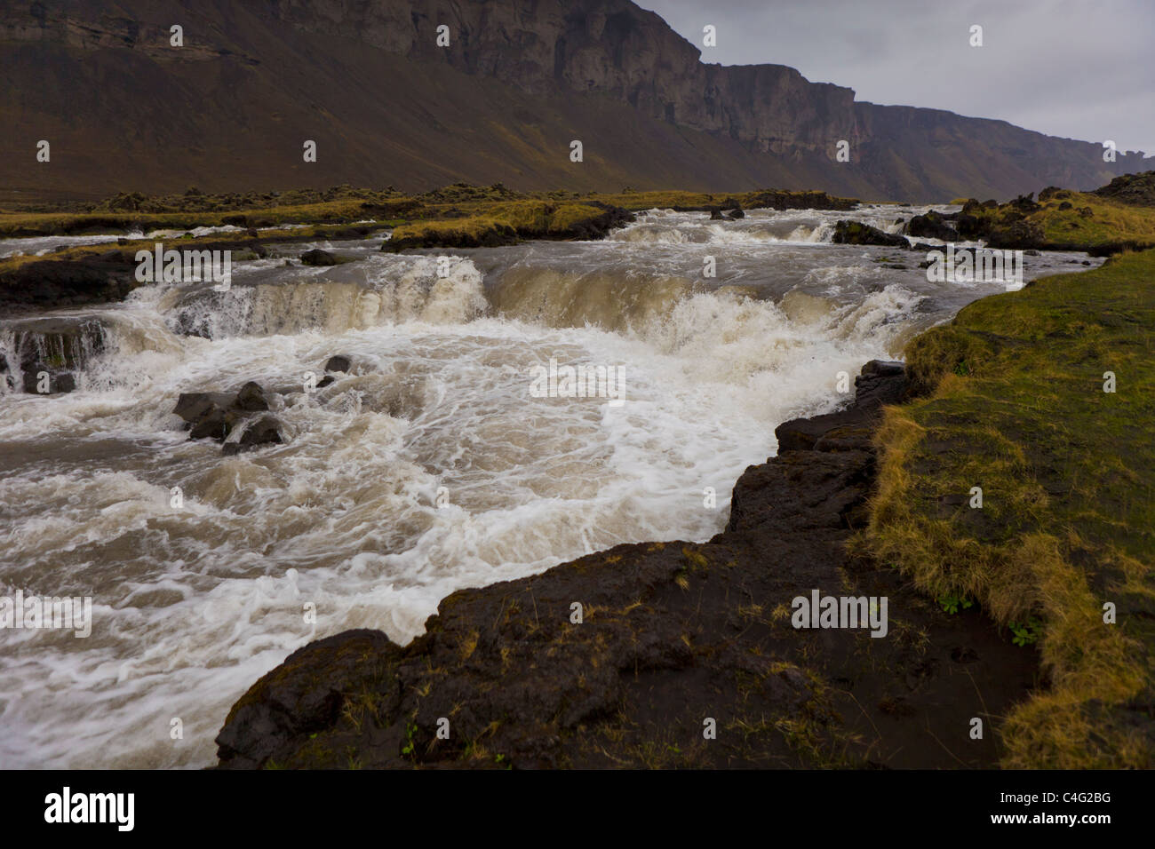 Ash fall in drinking water, Grimsvotn volcanic eruption, Iceland Stock Photo