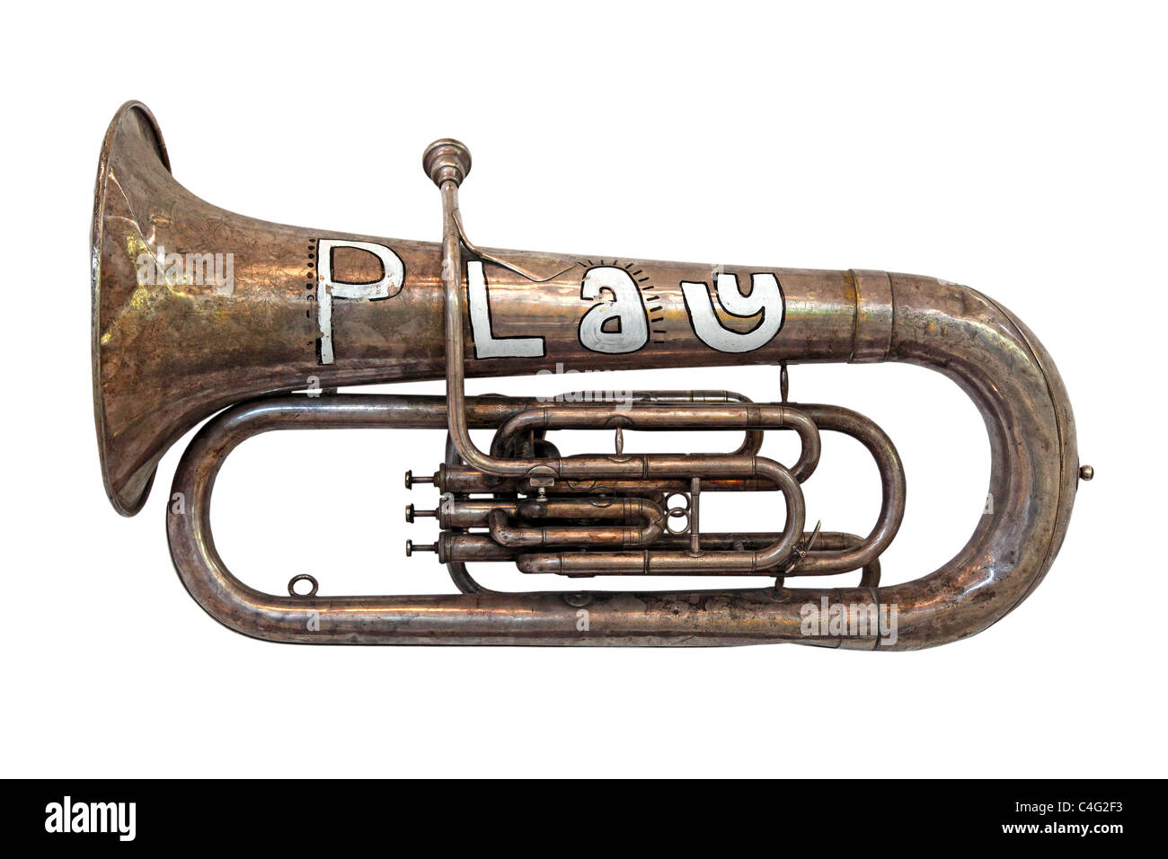 brass instrument tuba Stock Photo