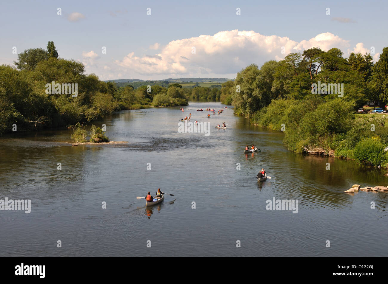 The River Wye from Wilton Bridge, Ross-on-Wye, Herefordshire, England, UK Stock Photo