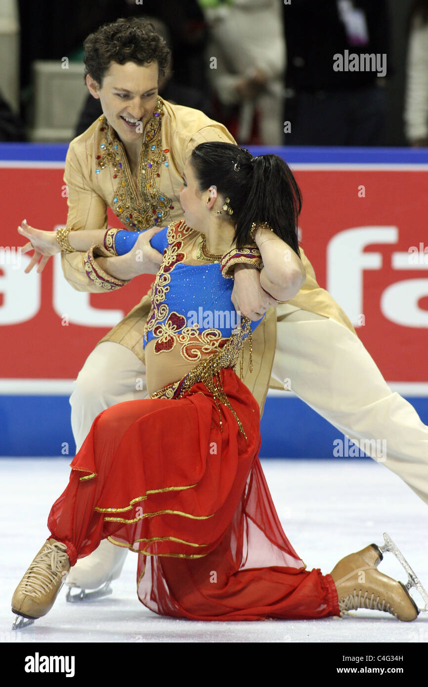 Mylene Girad and Jonathan Pelletier compete at the 2010 BMO Skate Canada National Championships in London, Ontario, Canada. Stock Photo