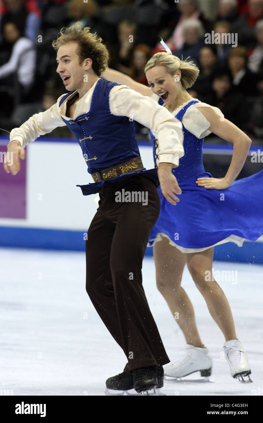 Tarrah Harvey and Keith Gagnon compete at the 2010 BMO Skate Canada National Championships in London, Ontario, Canada. Stock Photo