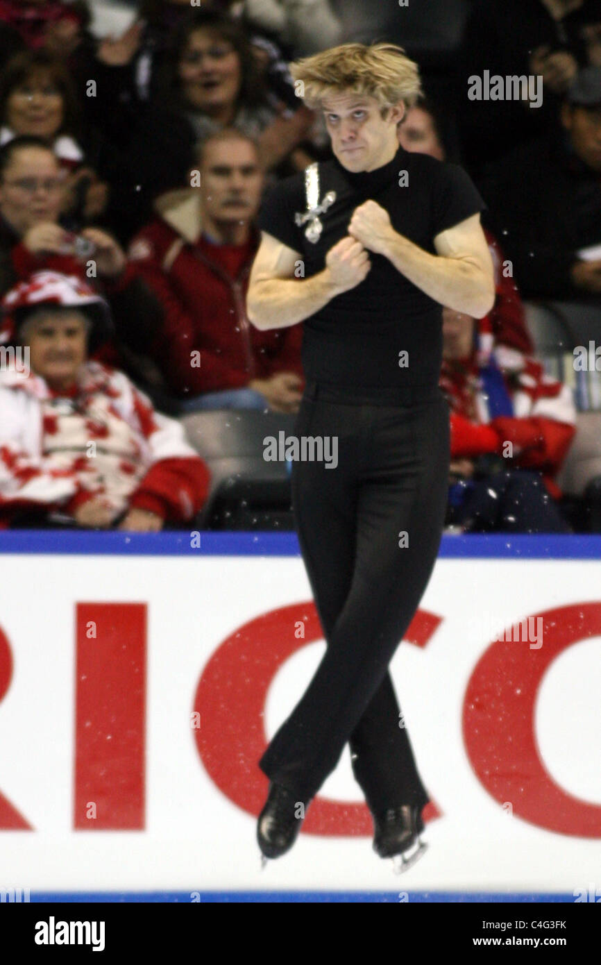 Vaughn Chipeur competes at the 2010 BMO Skate Canada National Championships in London, Ontario, Canada. Stock Photo