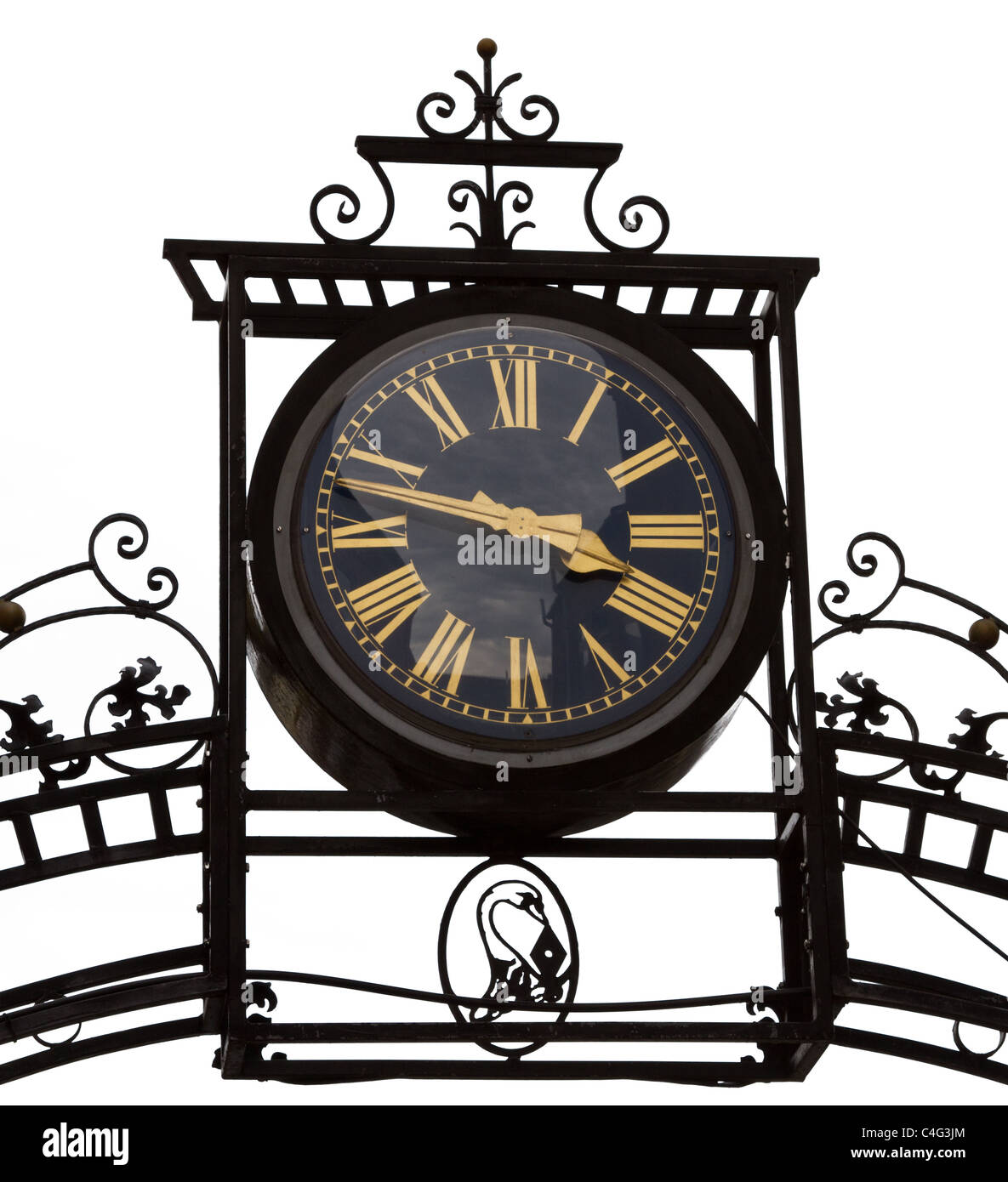 Ornate street clock, Holt, Norfolk. Stock Photo