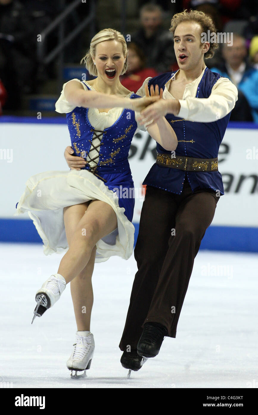 Tarrah Harvey and Keith Gagnon compete at the 2010 BMO Skate Canada National Championships in London, Ontario, Canada. Stock Photo