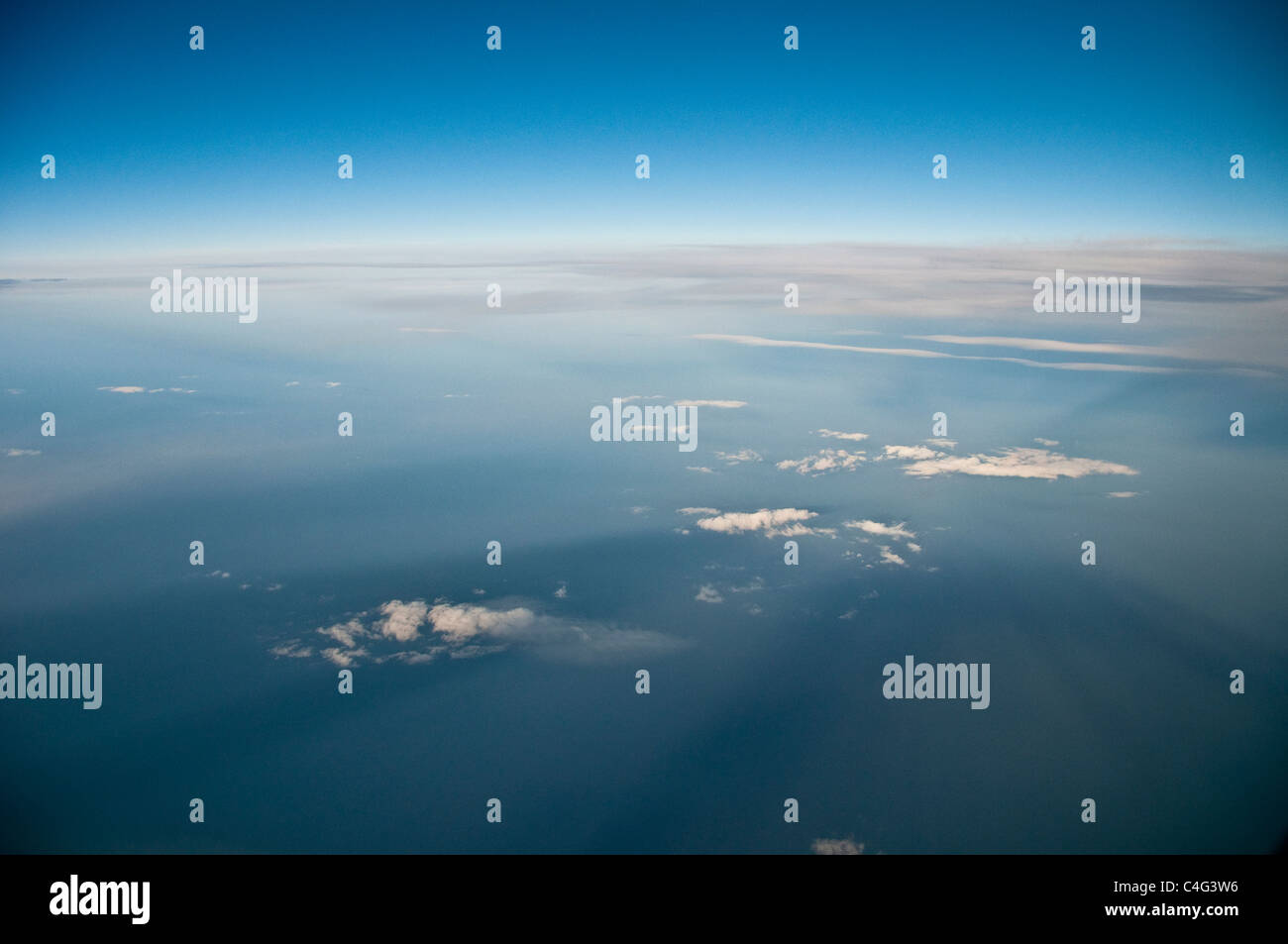 Blue sky with airplane hi-res stock photography and images - Alamy