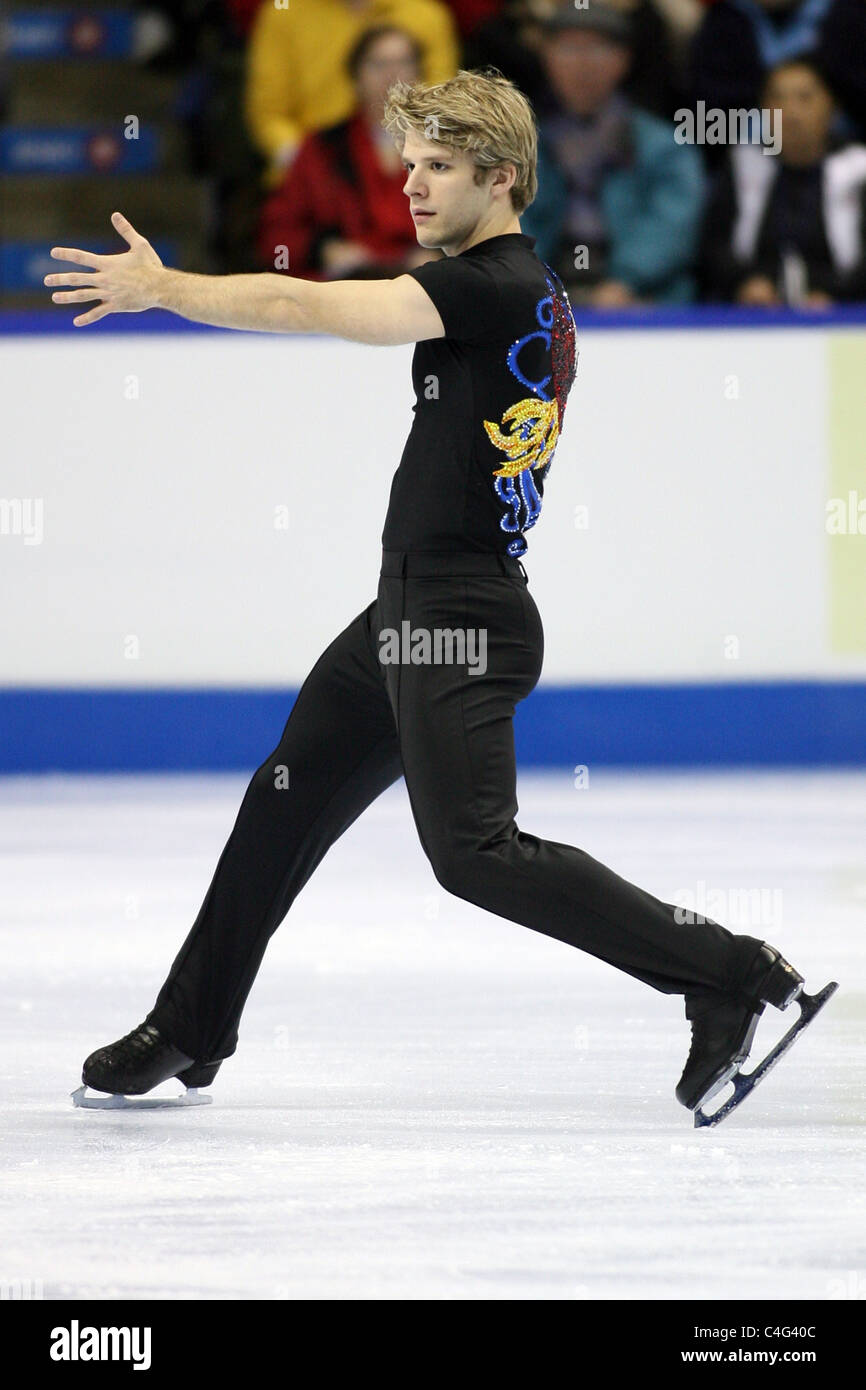 Vaughn Chipeur competes at the 2010 BMO Skate Canada National Championships in London, Ontario, Canada. Stock Photo
