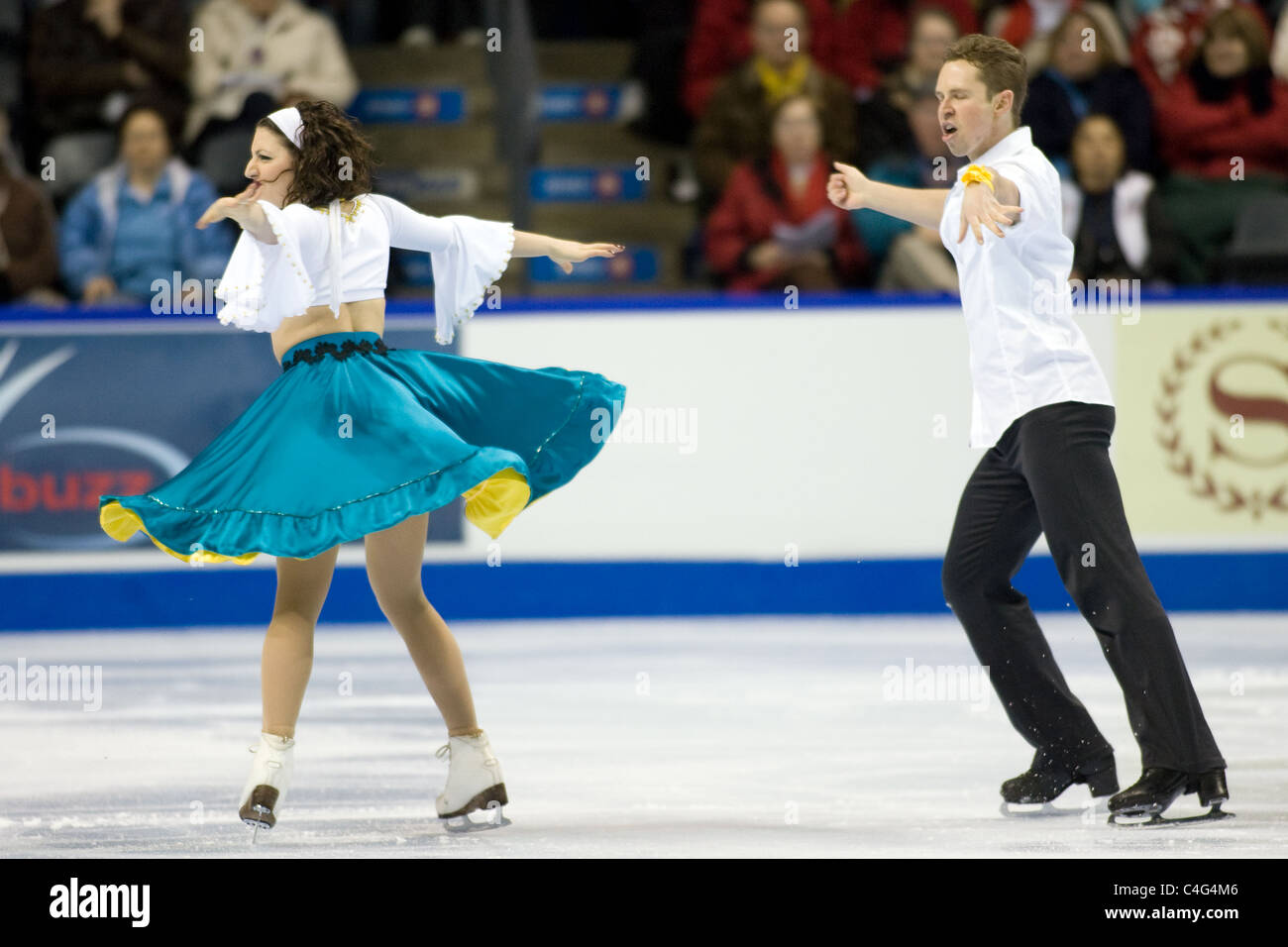 Sophie Knippel and Bejamine Westenberger compete at the 2010 BMO Skate Canada in London Ontario Canada. Stock Photo