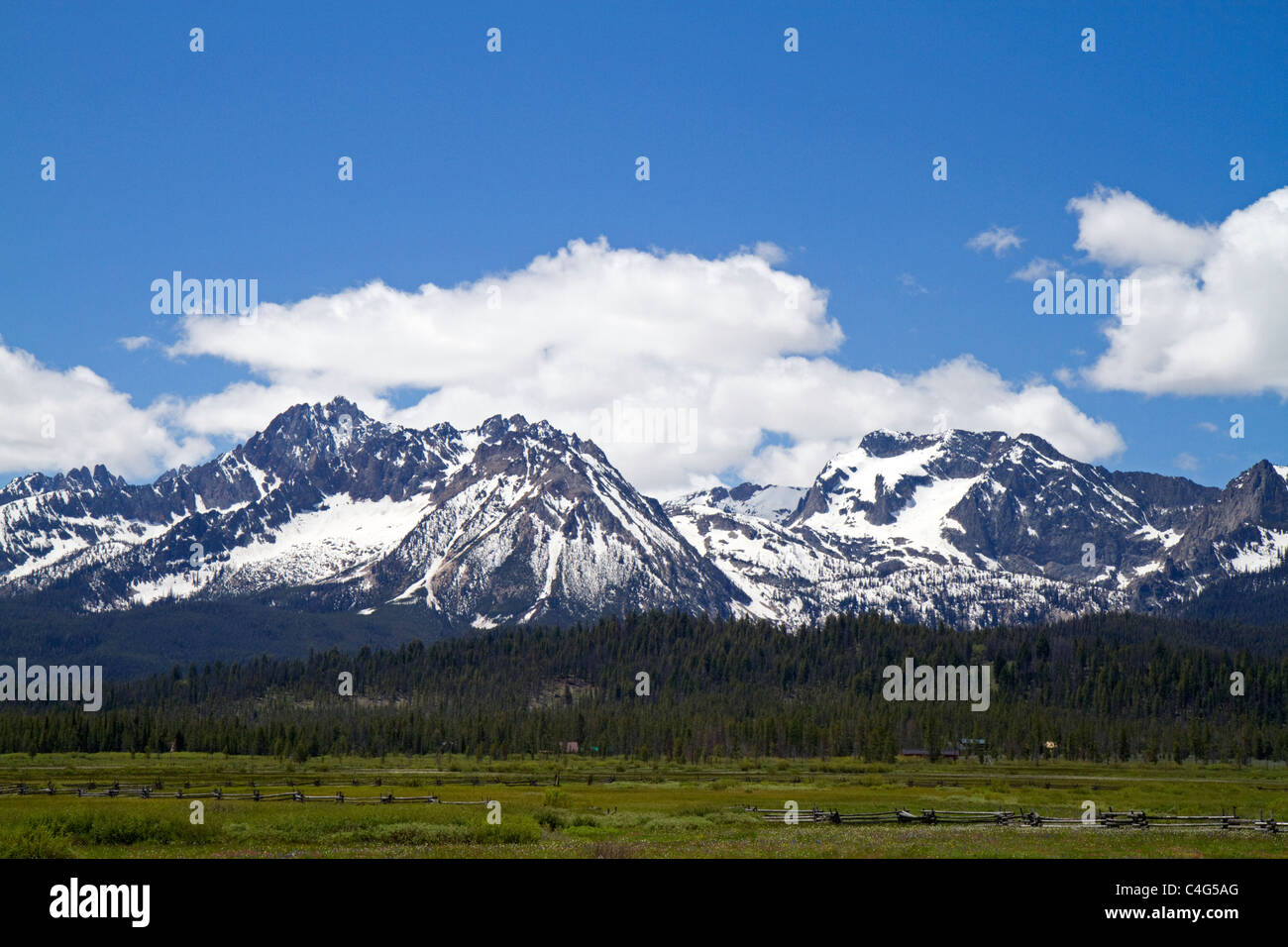 Sawtooth Mountains near Stanley, Idaho, USA. Stock Photo