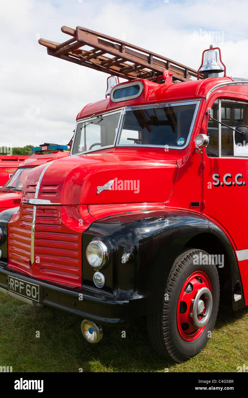 Leyland Comet Fire Engine  Red  Vehicle Stock Photo