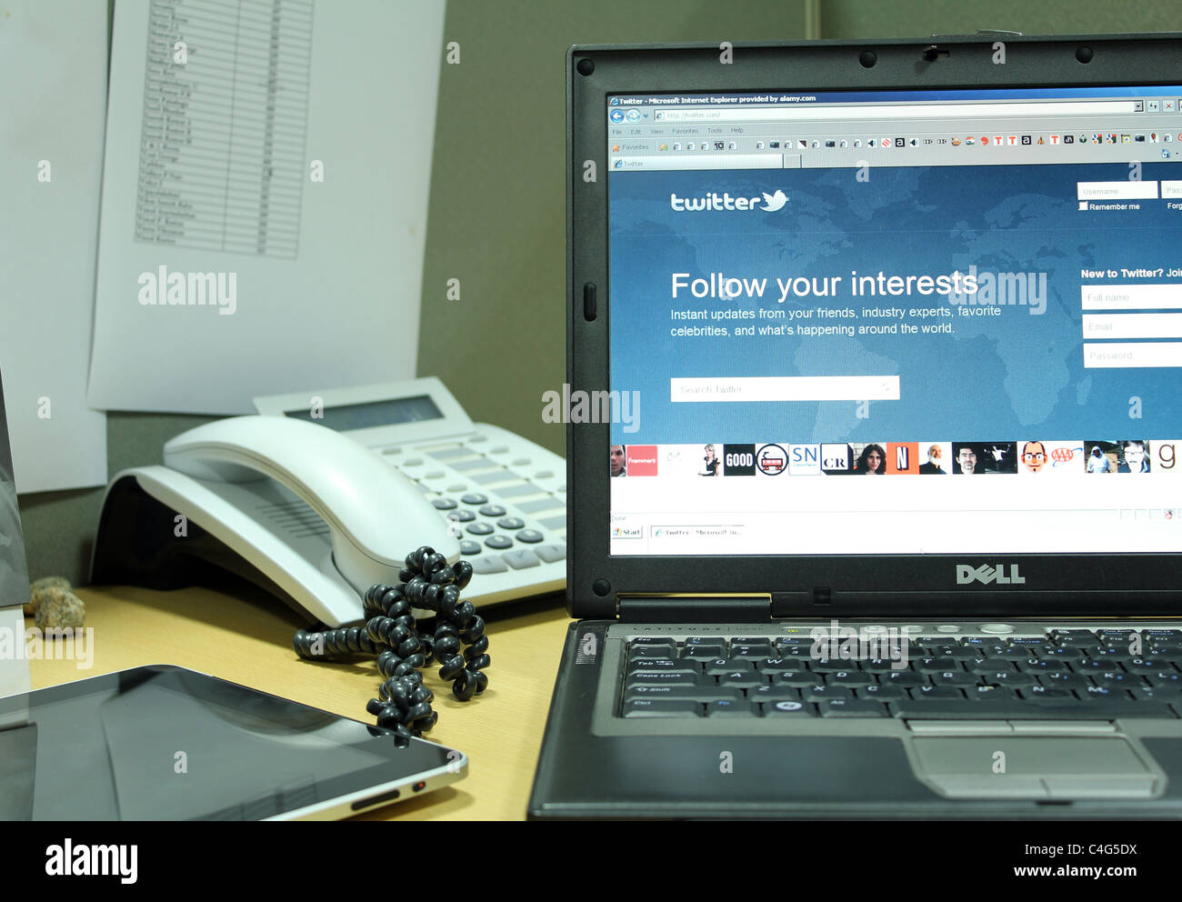 Twitter website on a laptop Stock Photo