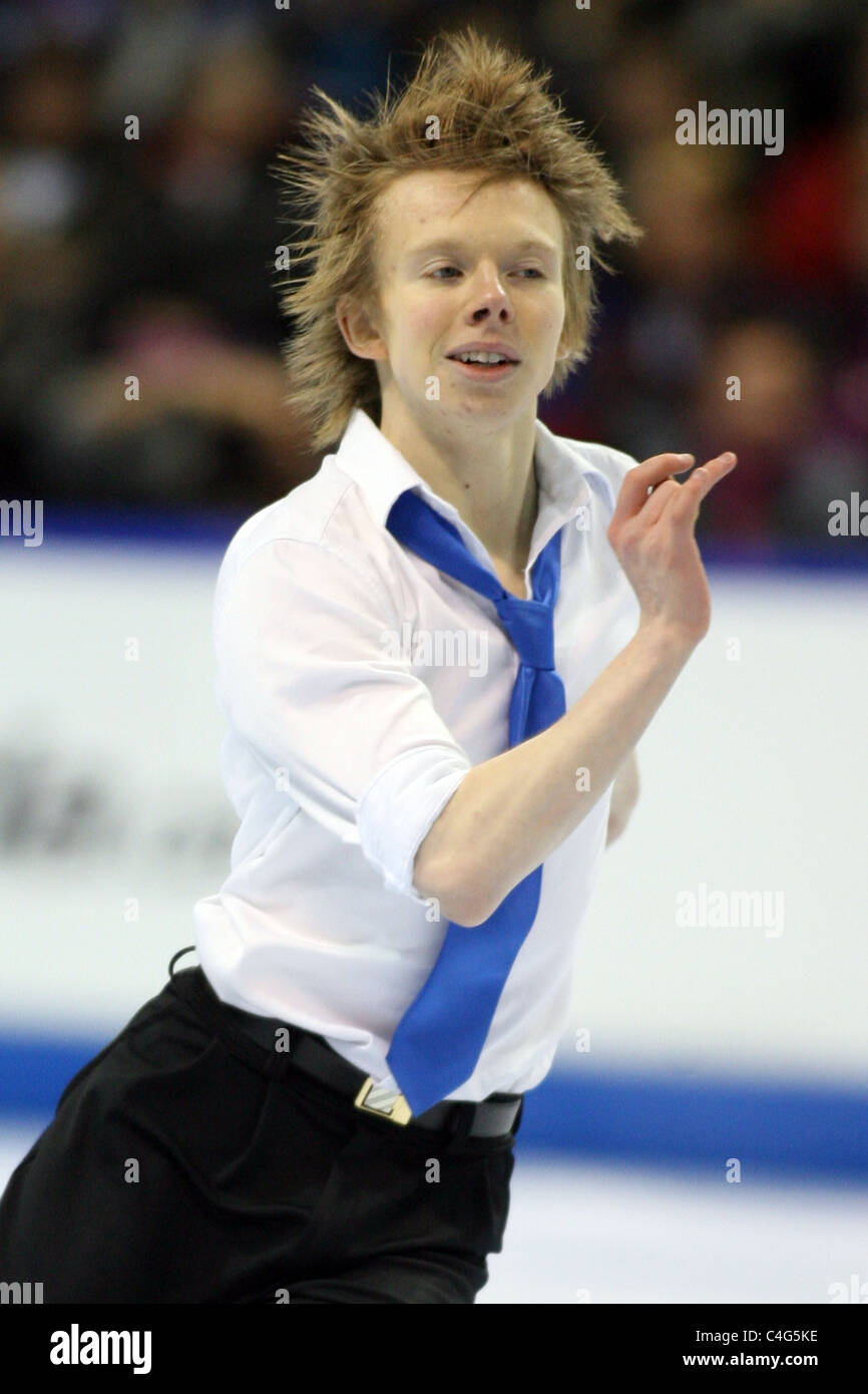 Kevin Reynolds competes at the 2010 BMO Skate Canada National Championships in London, Ontario, Canada.  Stock Photo