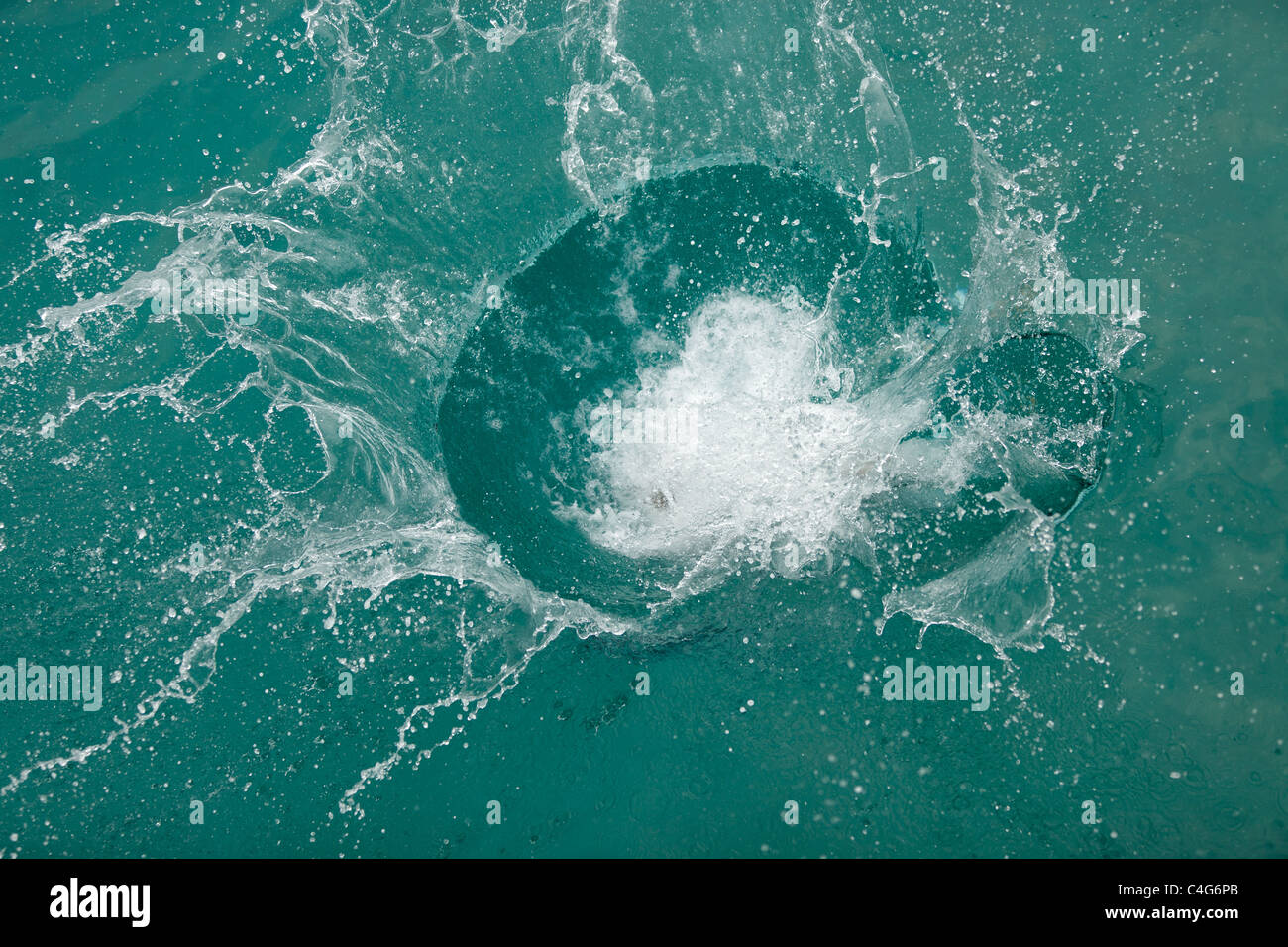 big splash in turquoise tropical sea Stock Photo Alamy