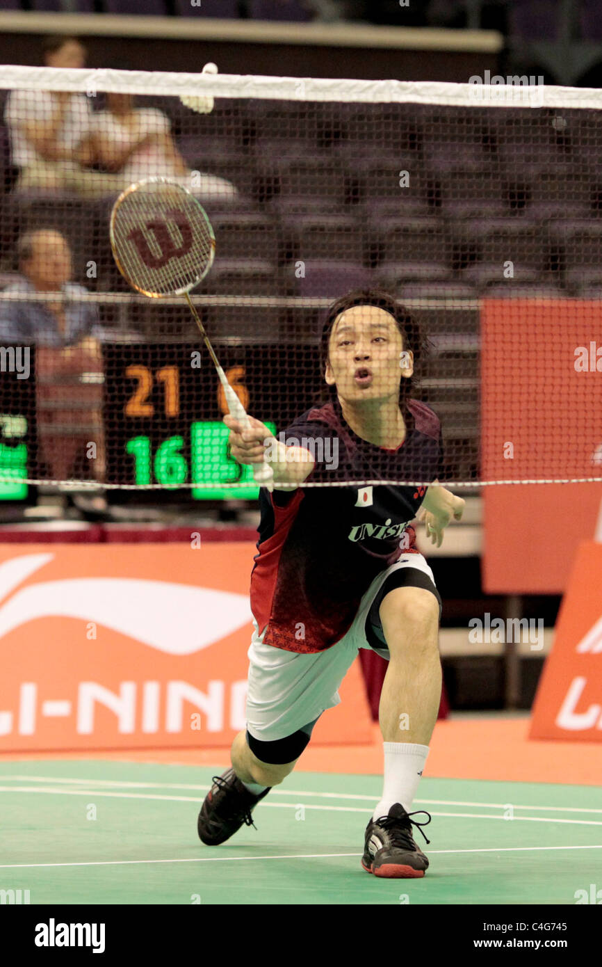 Ikeda Shintaro of Japan during the Mixed Doubles Round 1 of the LiNing Singapore Open 2011