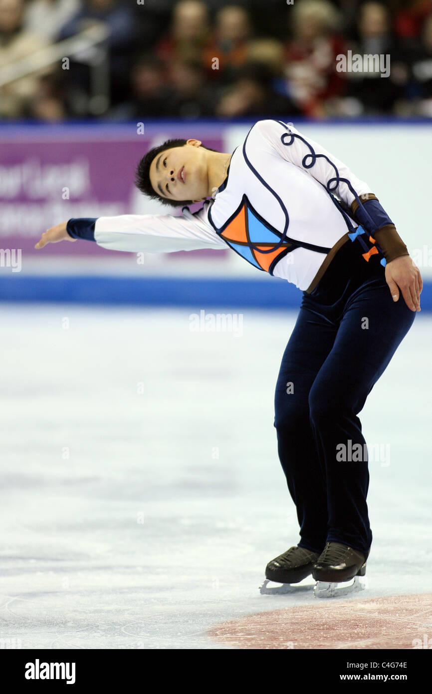 Patrick Wong competes at the 2010 BMO Canadian Figure Skating Championships in London, Ontario, Canada.  Stock Photo