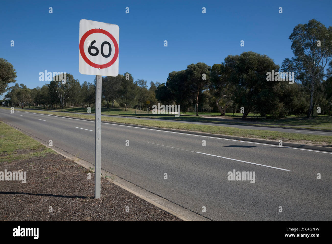 Sign showing speed limit on a road Adelaide Australia Stock Photo Alamy