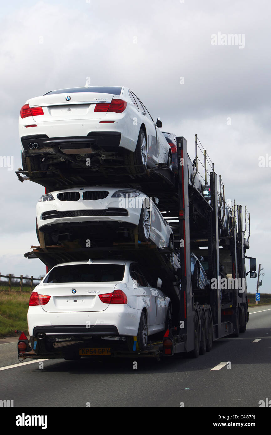 BMW Car Transporter Stock Photo