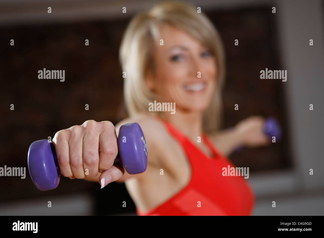 fit girl working out in a gym Stock Photo Alamy