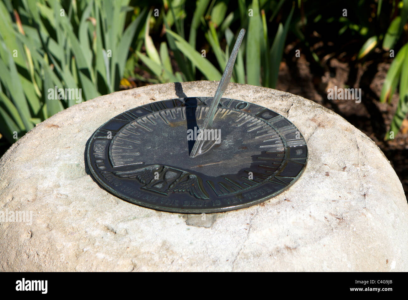 Garden sundial on a pedestal Stock Photo Alamy