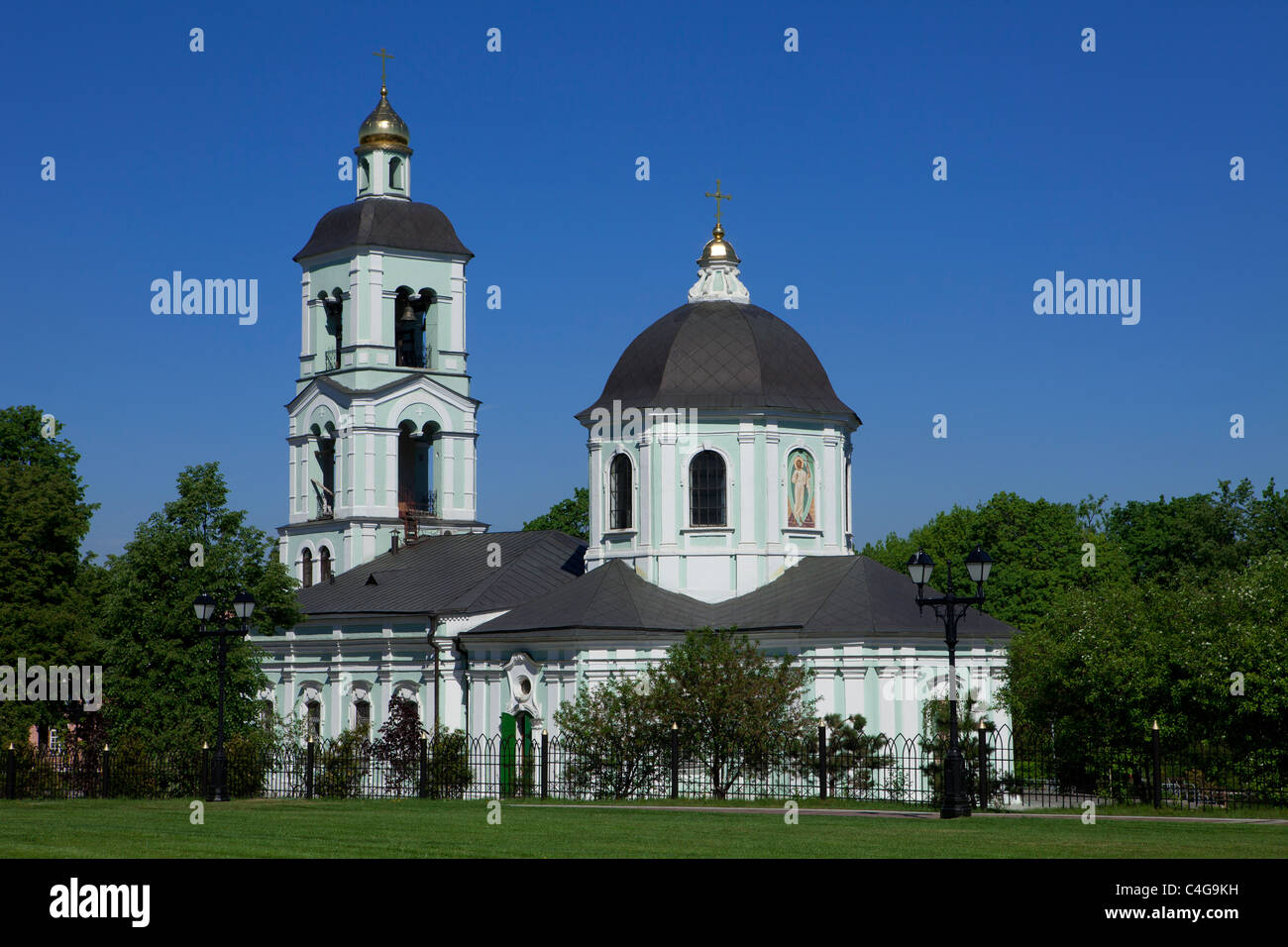 Church of the Holy Mother of God the Source of Life at the 18th century Neo-Gothic (Gothic Revival) Tsaritsyno Estate in Moscow, Russia Stock Photo