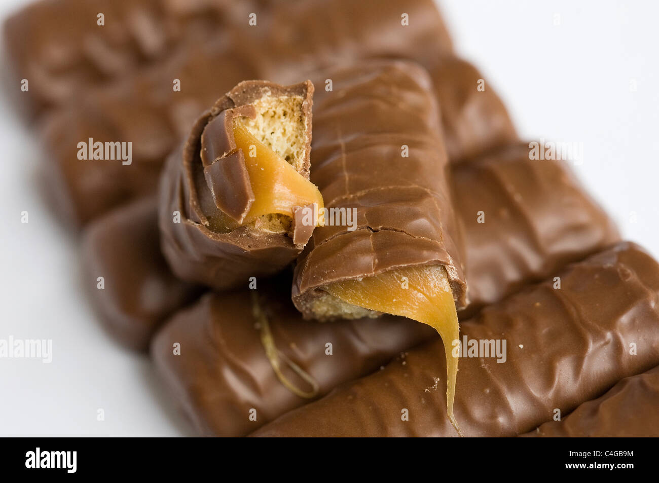 Twix chocolate candy bars.  Stock Photo