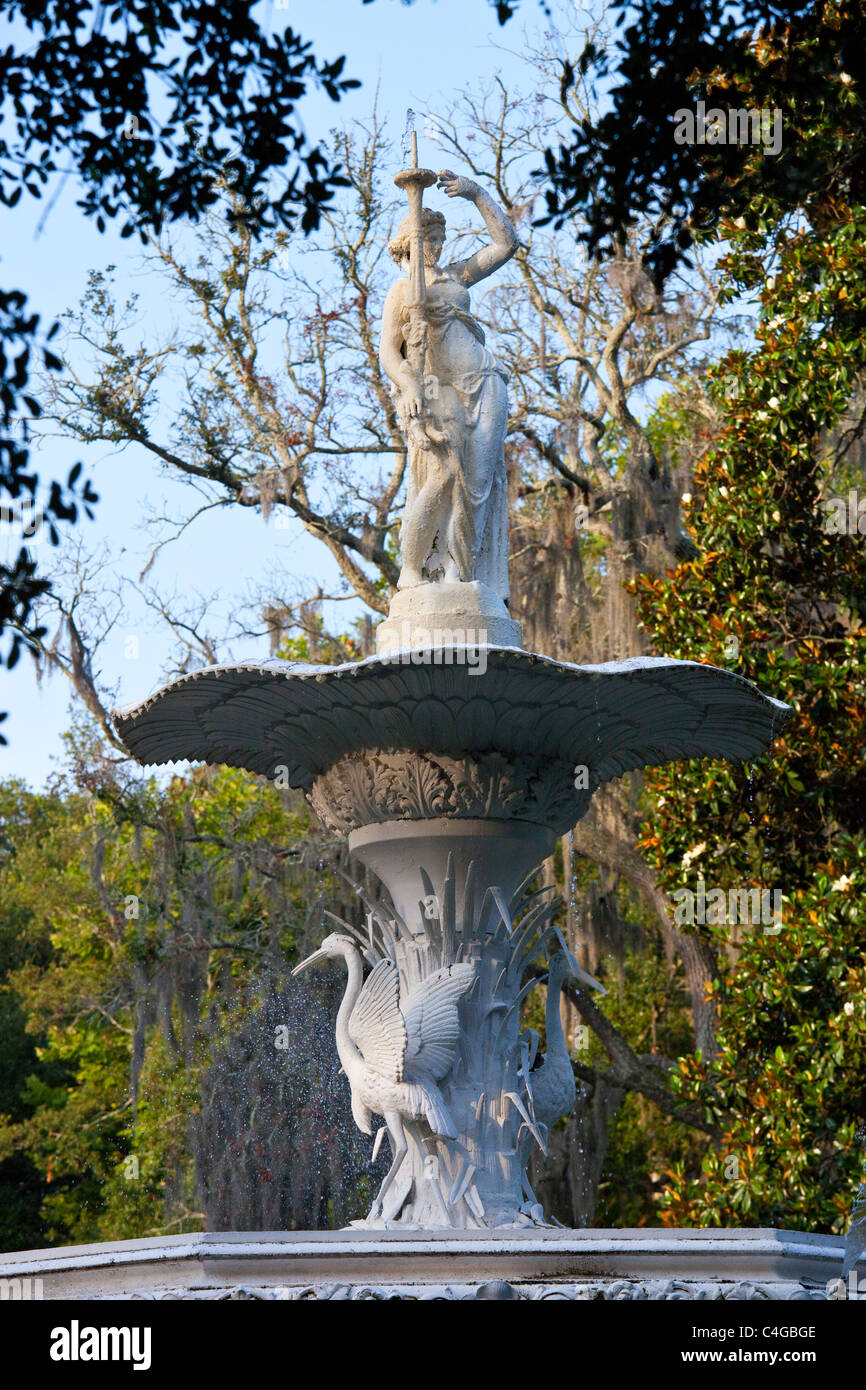 Fountain in Forsyth Park, Savannah, Stock Photo Alamy