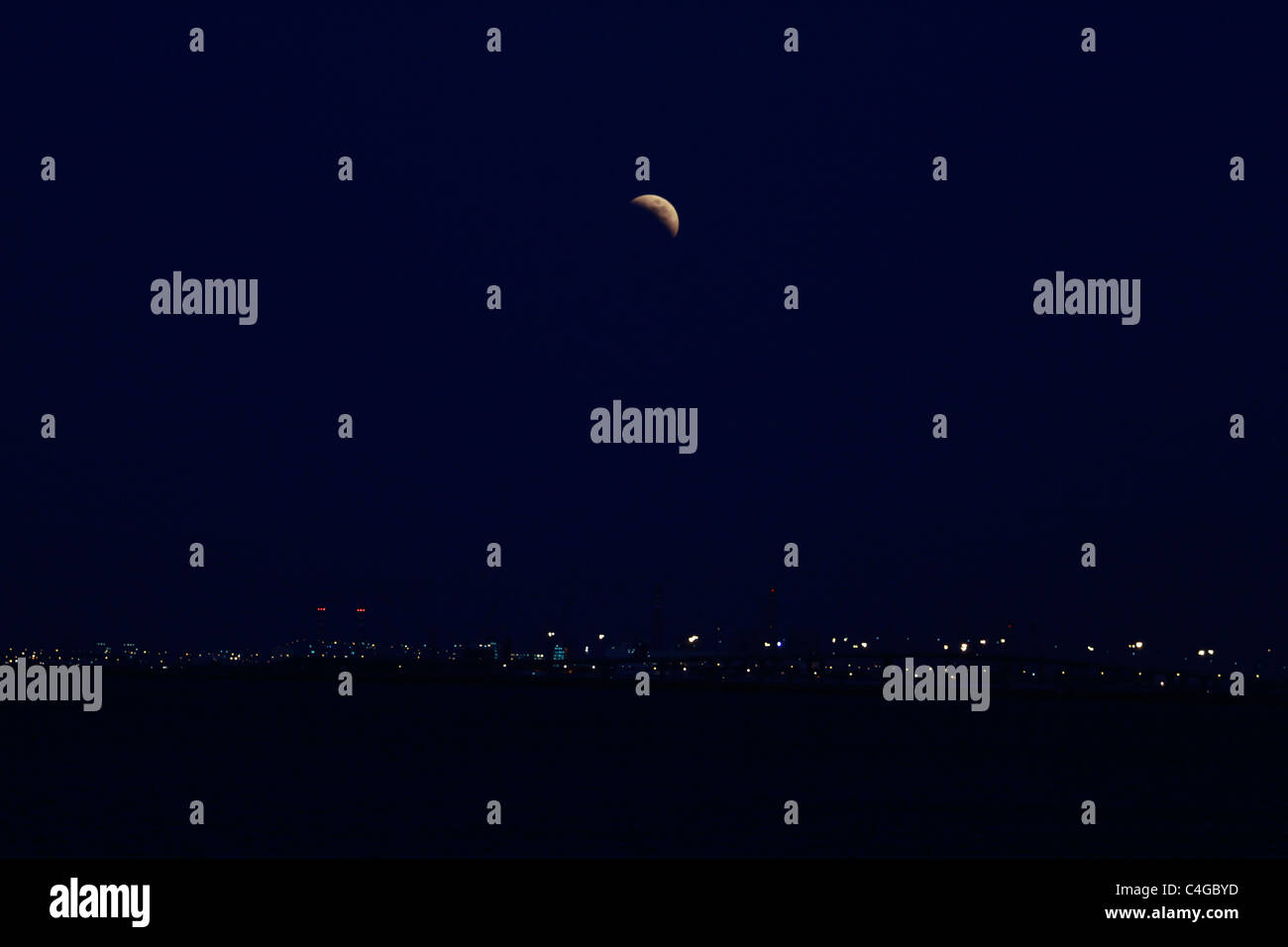 15 June 2011 Eclipse sky night. Stock Photo