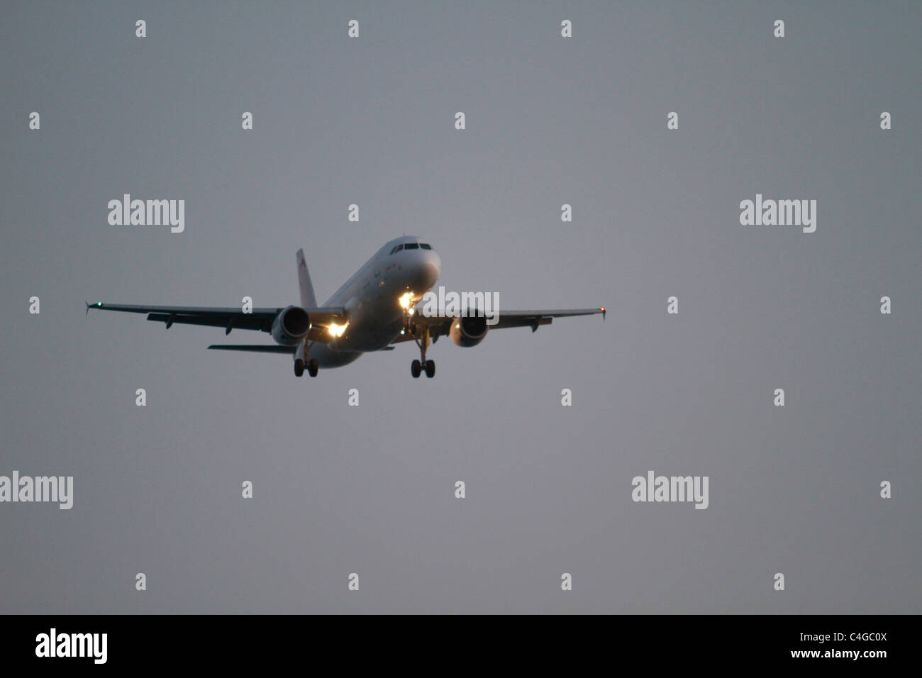 Tunisair Airbus A320-211 Taking Off from Tunis-Carthage Intl Airport. Stock Photo