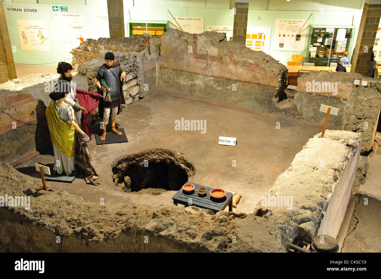 View of rooms, The Roman Painted House, New Street, Dover, Kent