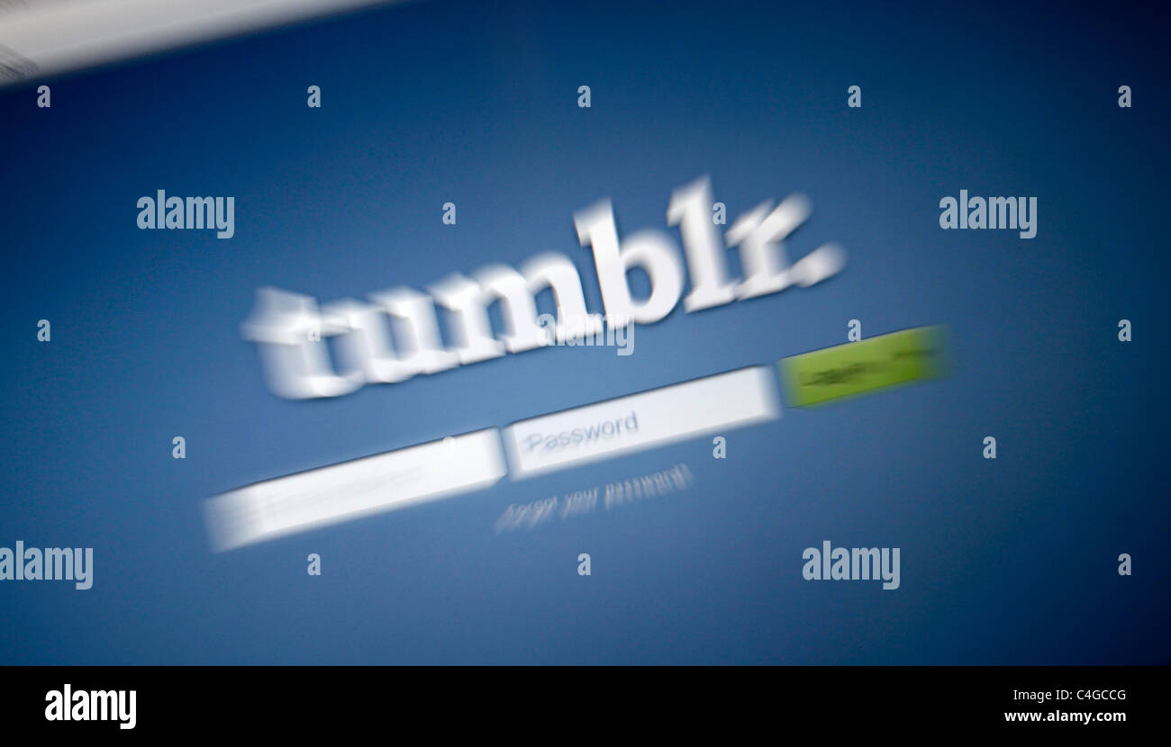Tumblr Online Website splash screenshot Stock Photo