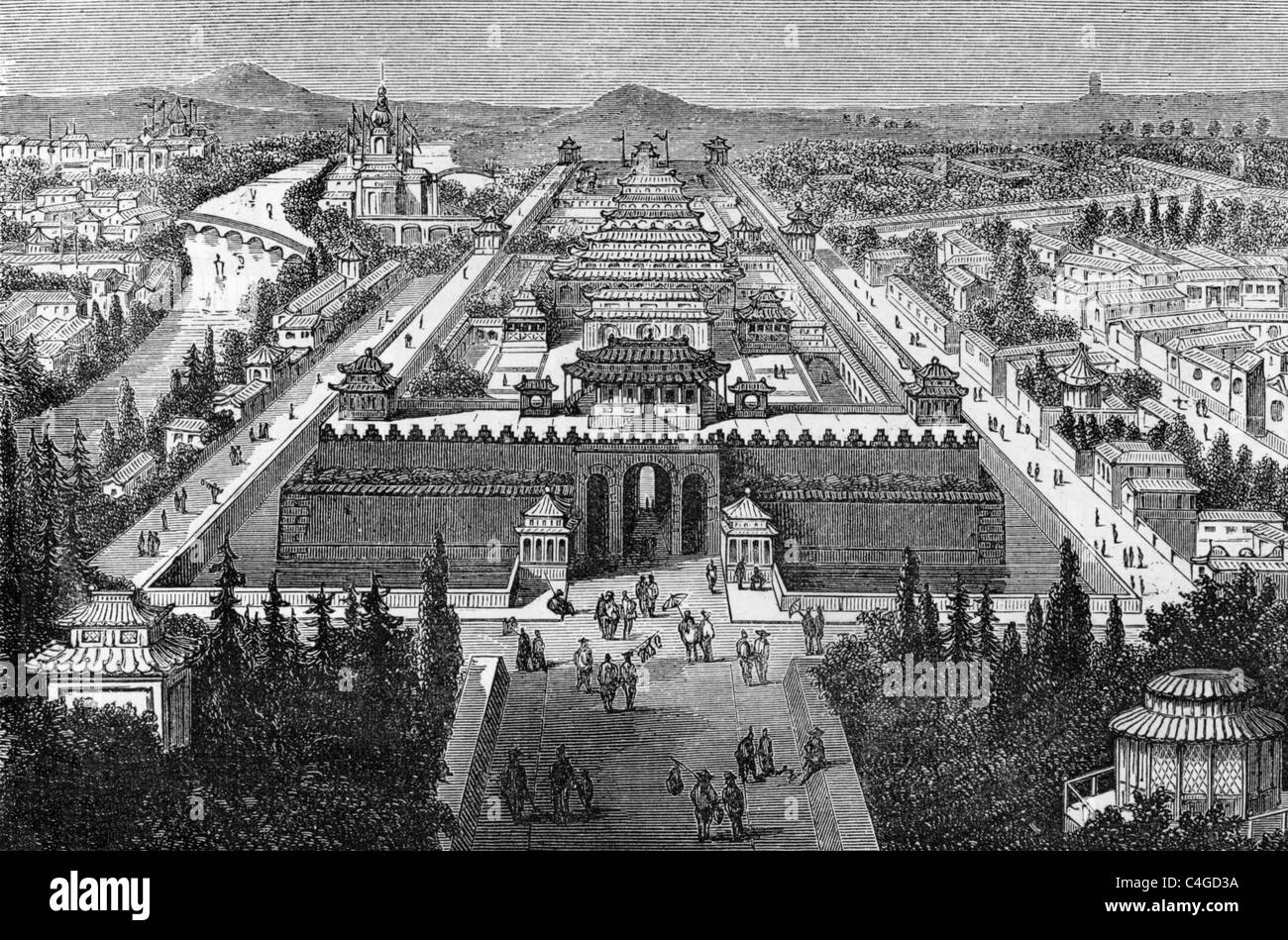 Beijing china architecture Black and White Stock Photos & Images - Alamy