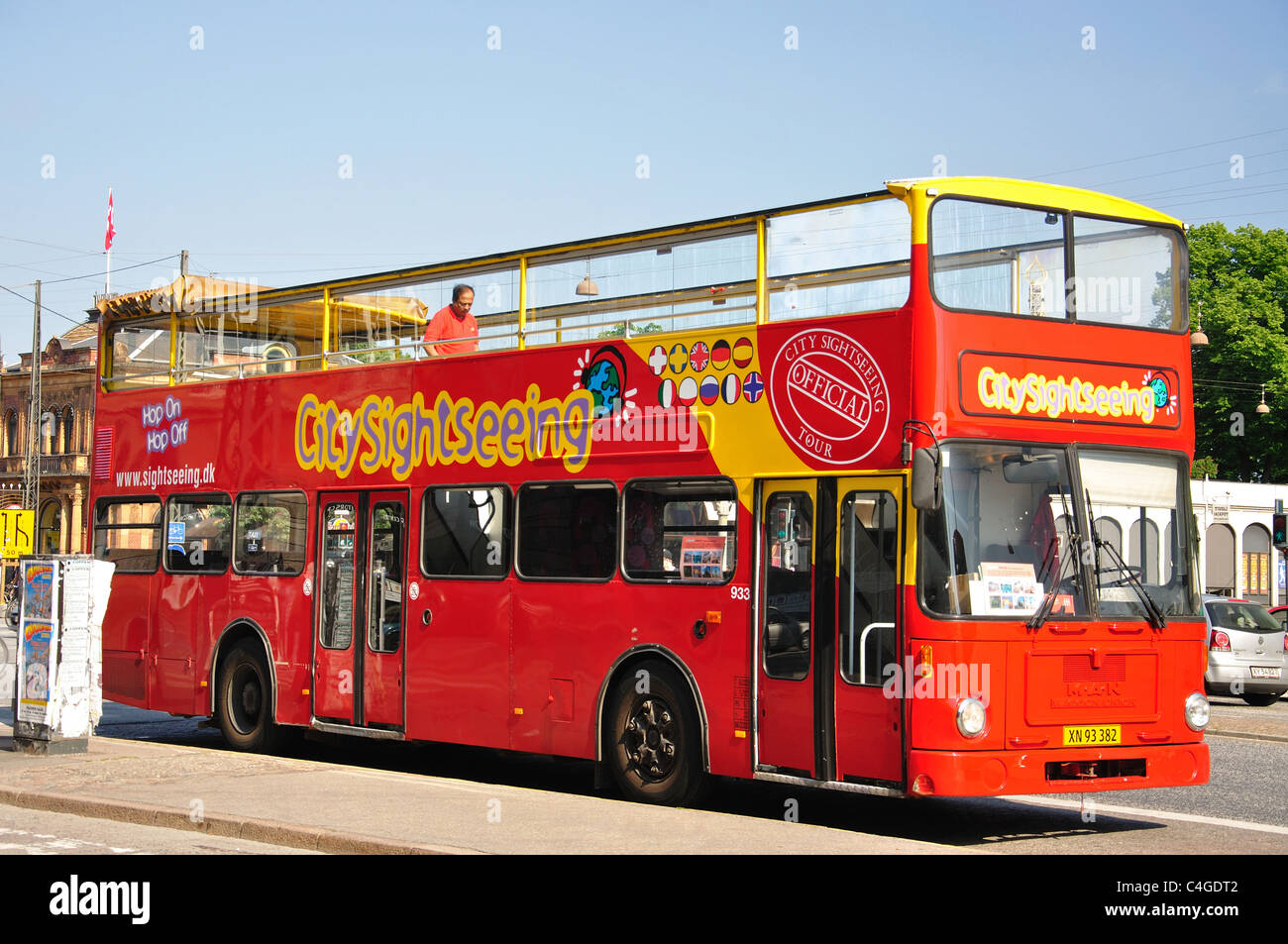 City sightseeing bus, Vesterbrogade, Copenhagen (Kobenhavn), Kingdom of  Denmark Stock Photo - Alamy