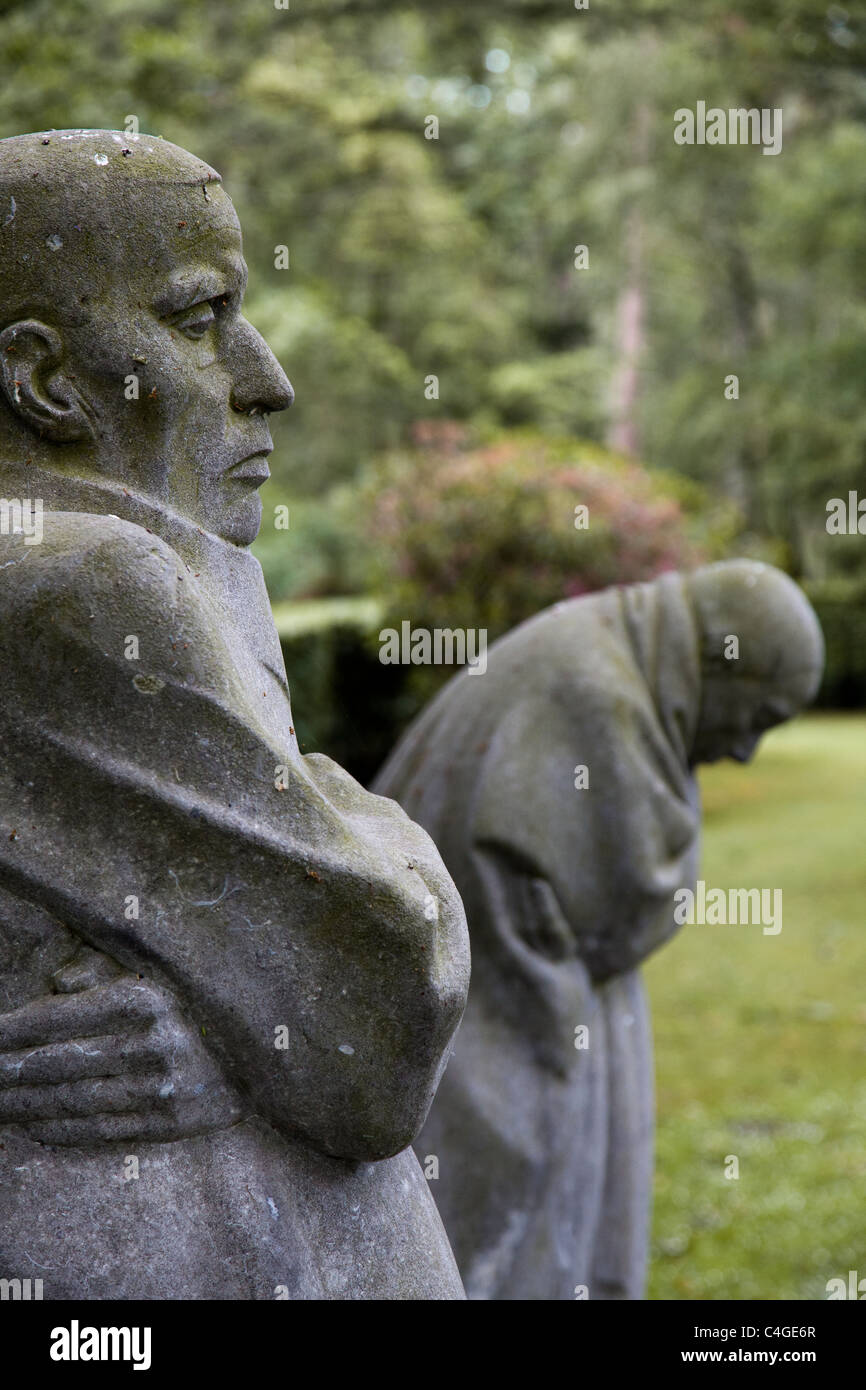 The German World War One war cemetery of Vladslo near Ploegsteert in Belgium and its statues of a grieving mother and father Stock Photo