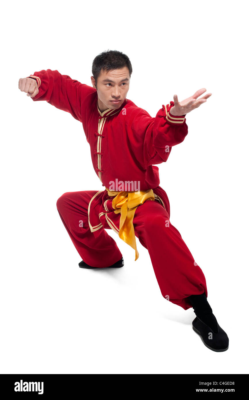 Man In Traditional Chinese Clothing doing Martial Arts Stock Photo Alamy
