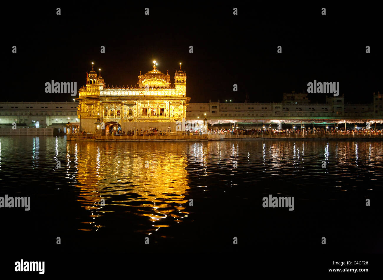 India - Punjab - Amritsar - the Golden Temple at night Stock Photo - Alamy