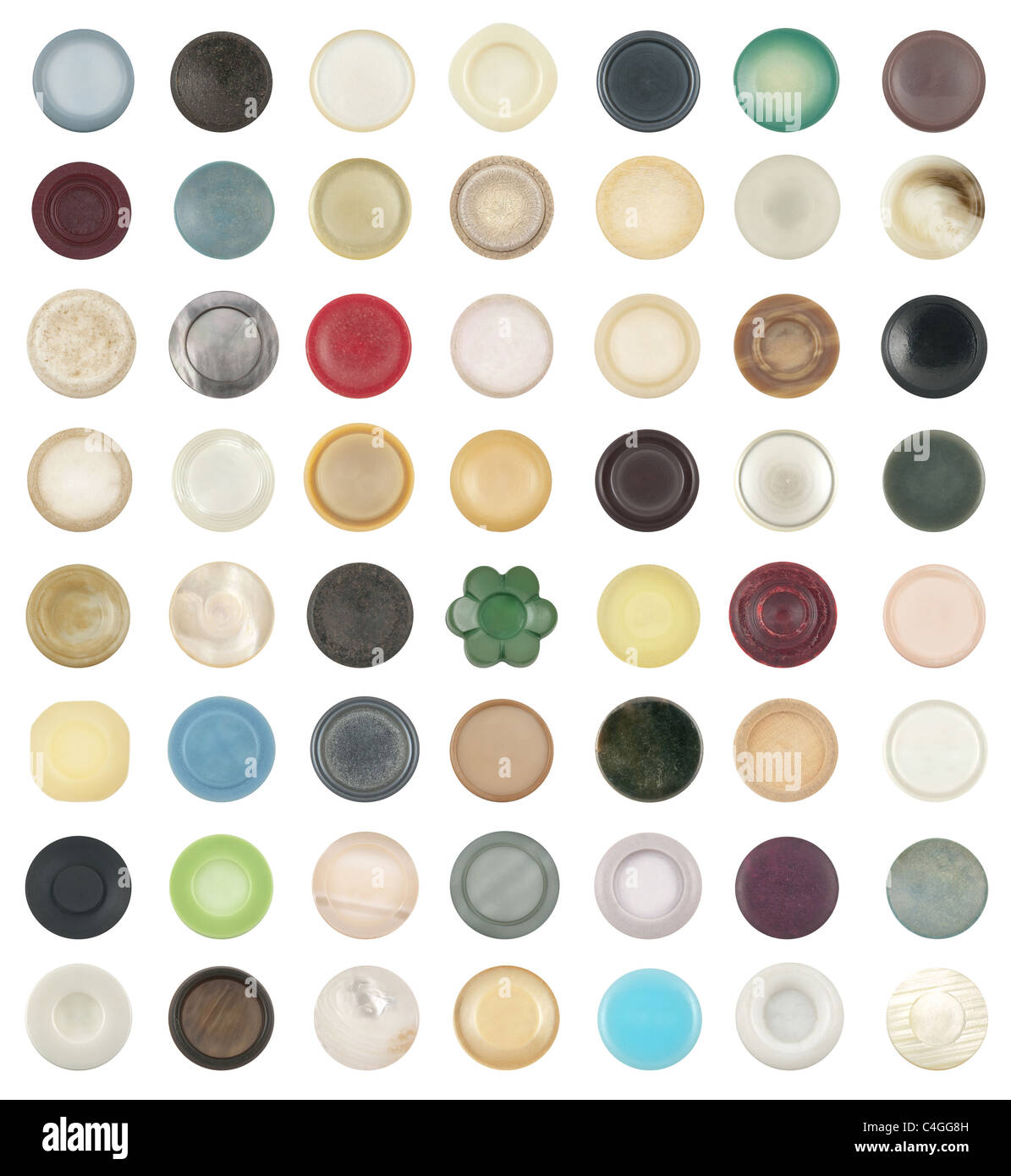 Buttons on white background Stock Photo - Alamy