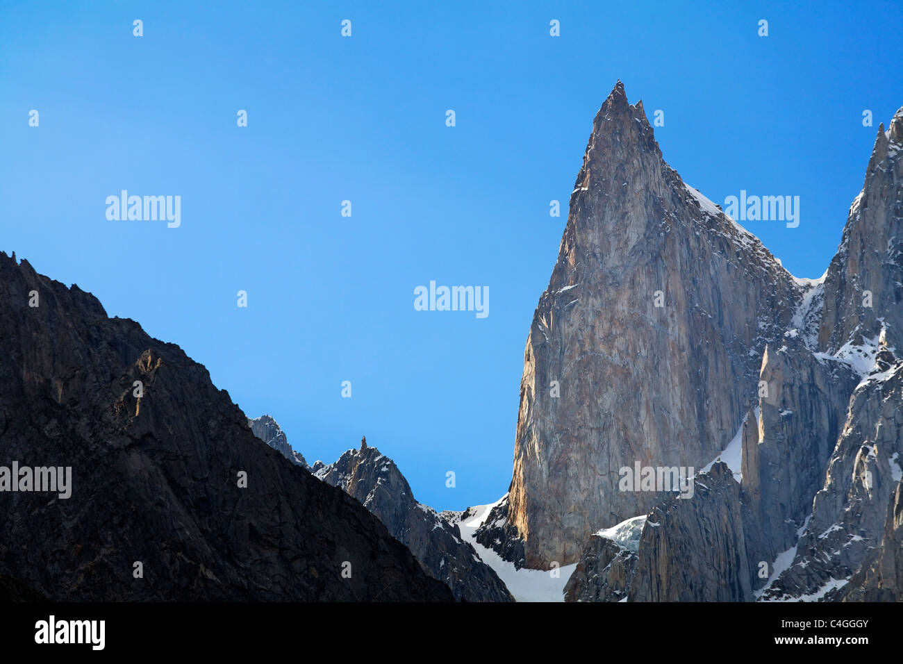Pakistan - Karakorum - Hunza Valley - Lady's Finger peak Stock Photo