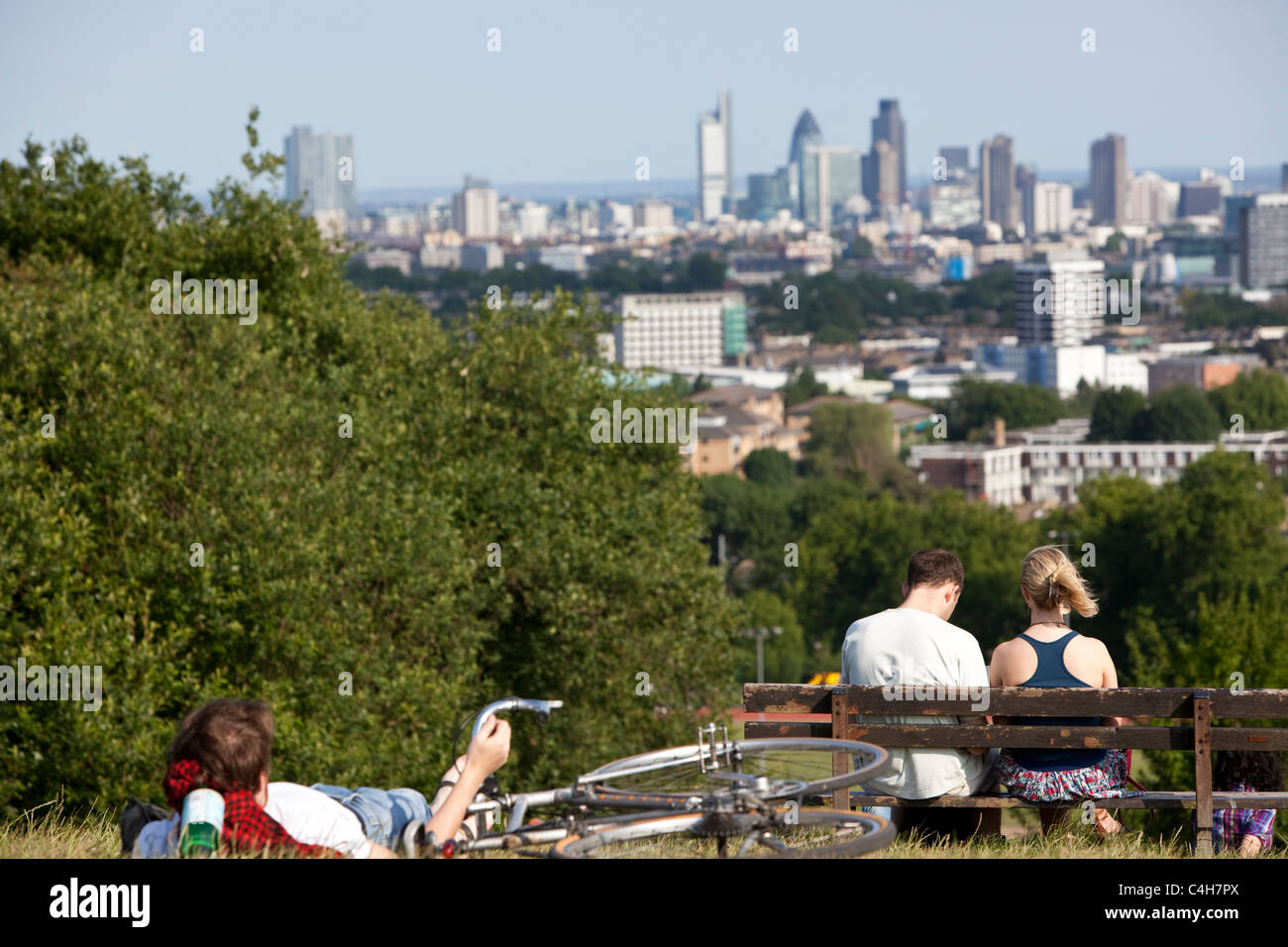 View of London from Parliament Hill, Hampstead Heath, Highgate, London