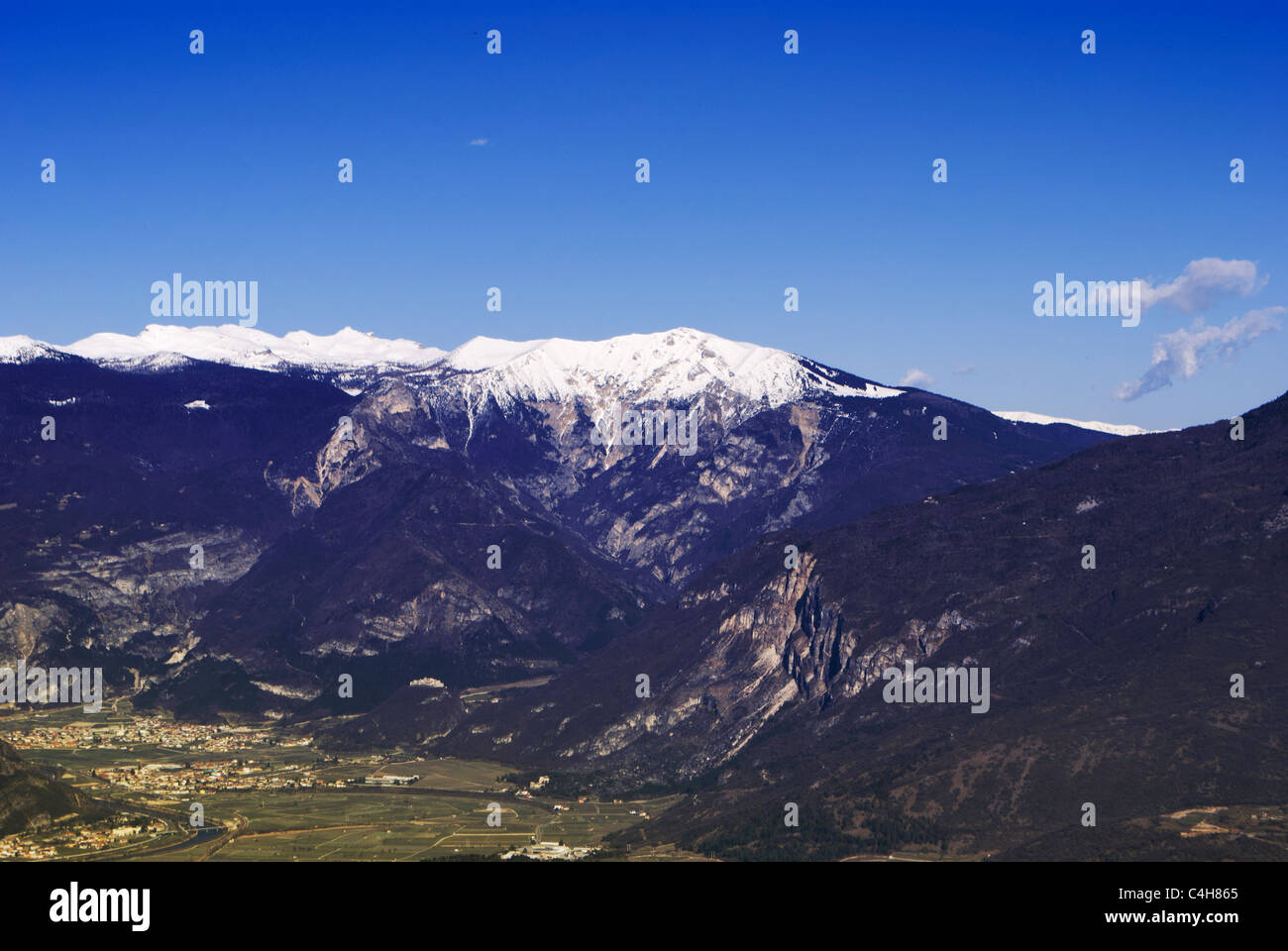 Aerial view of Dolomite landscape with mountain range Stock Photo - Alamy