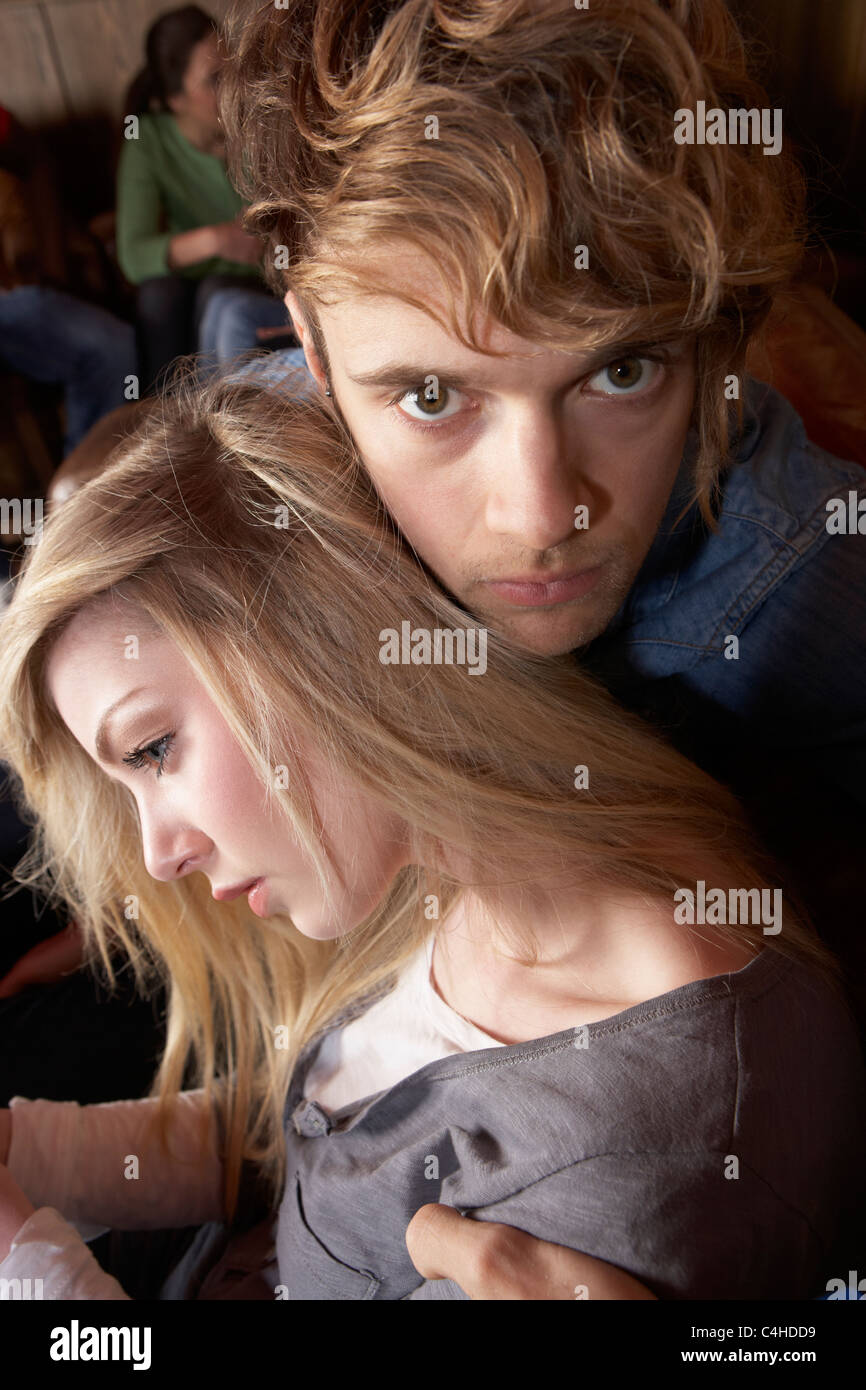 Worried young couple Stock Photo