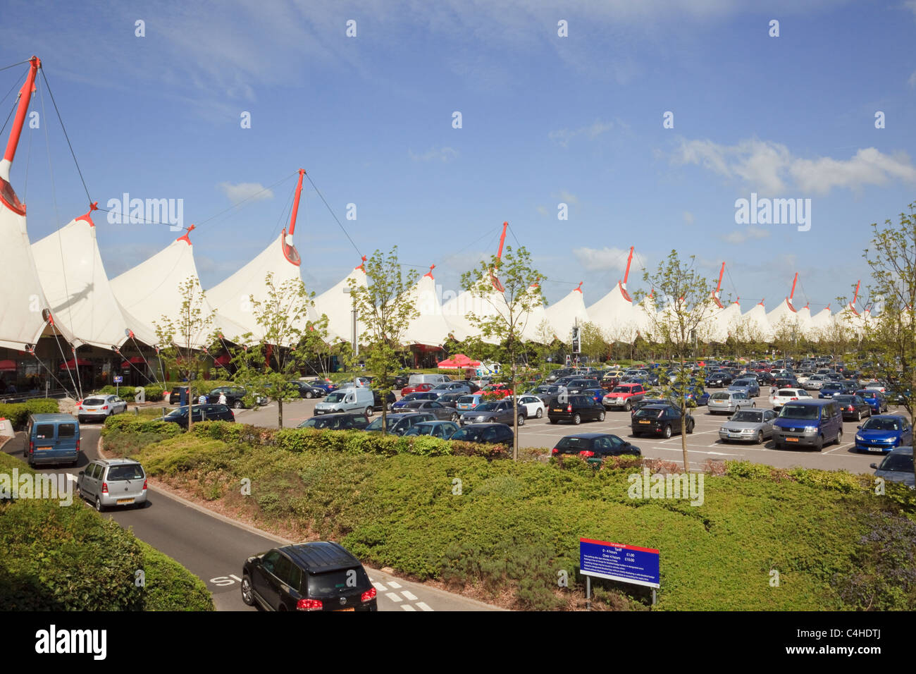 Designer Outlet shopping centre car park. Ashford, Kent, England, UK