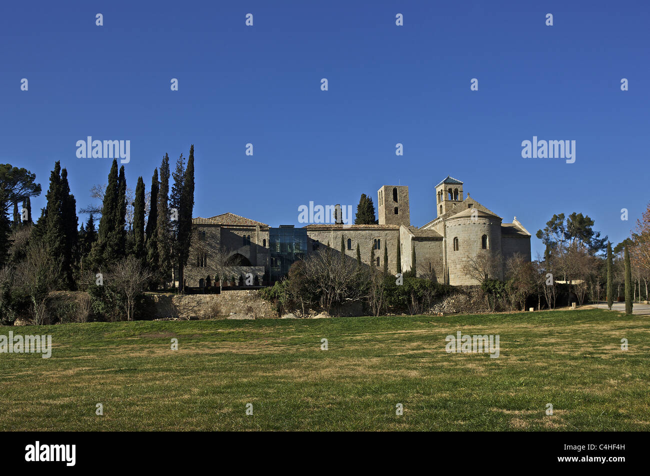 Sant Benet de Bages Monastery (10th century). Restored by Josep Puig Cadafalch. Exterior. Sant Fructuos de Bages. Catalonia. Stock Photo