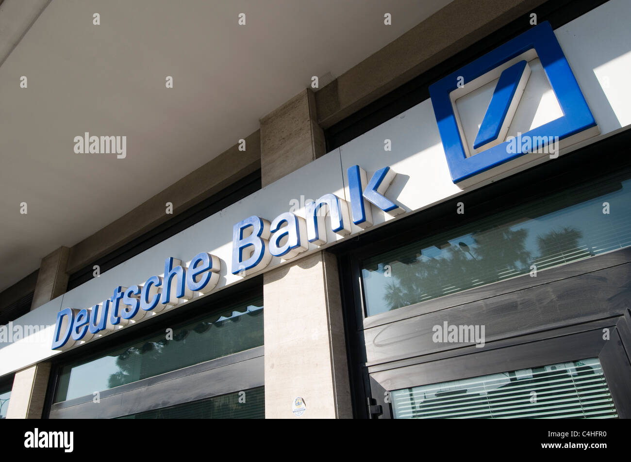 deutsche bank branch german high street banks banking sector european europe Stock Photo